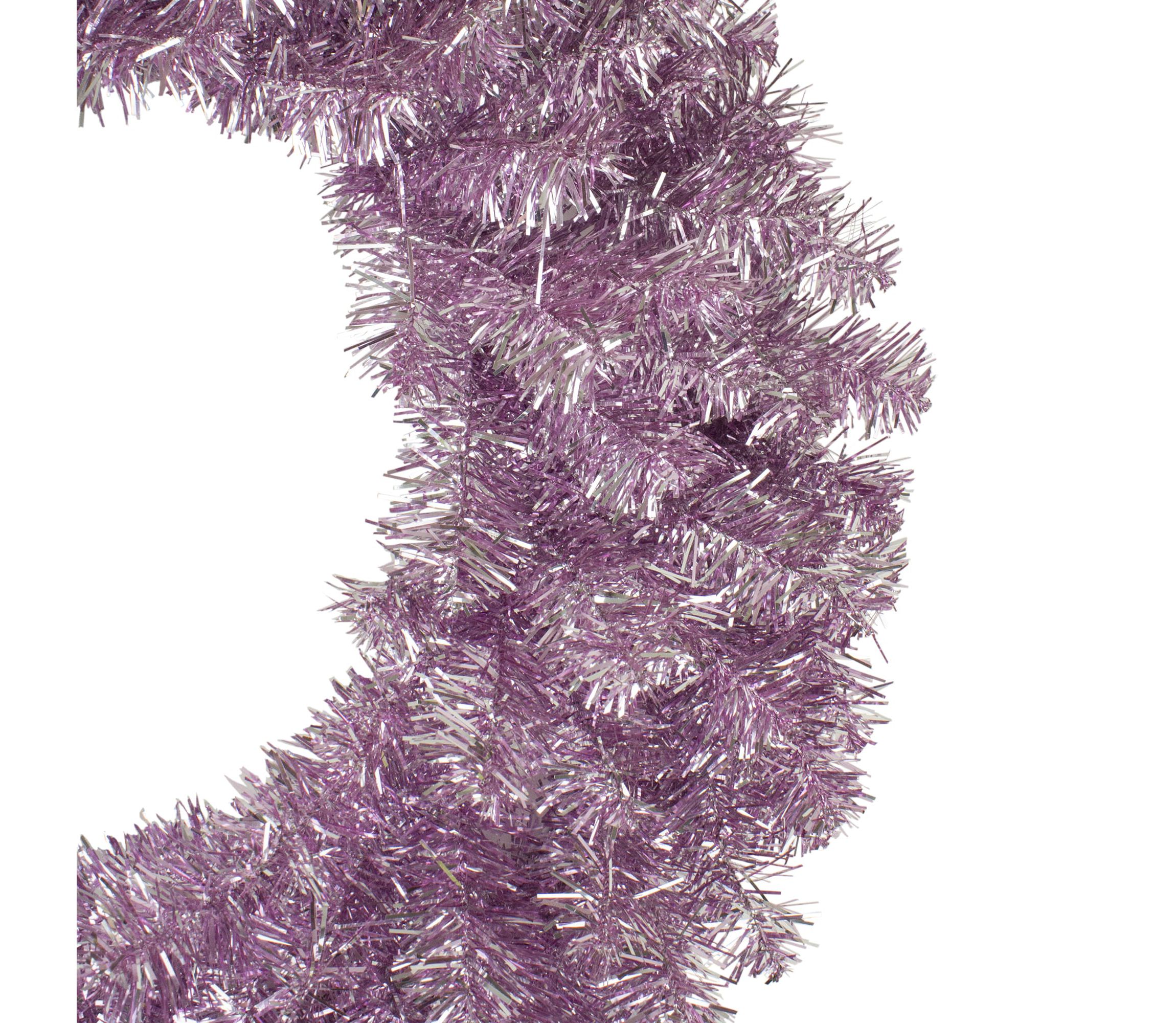 Metallic Pink Tinsel Artificial Christmas Wreath  24-Inch  Unlit