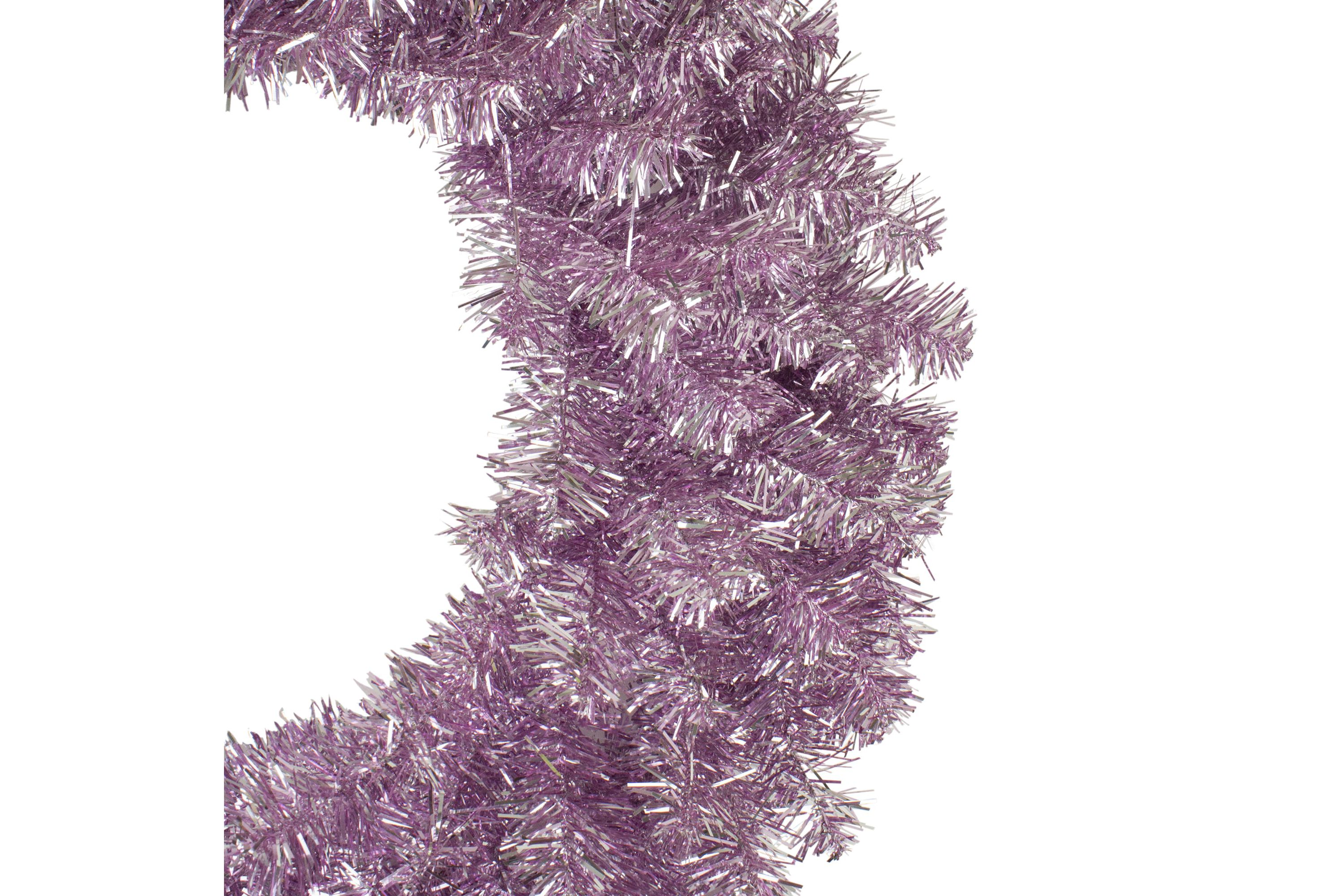 Metallic Pink Tinsel Artificial Christmas Wreath  24-Inch  Unlit