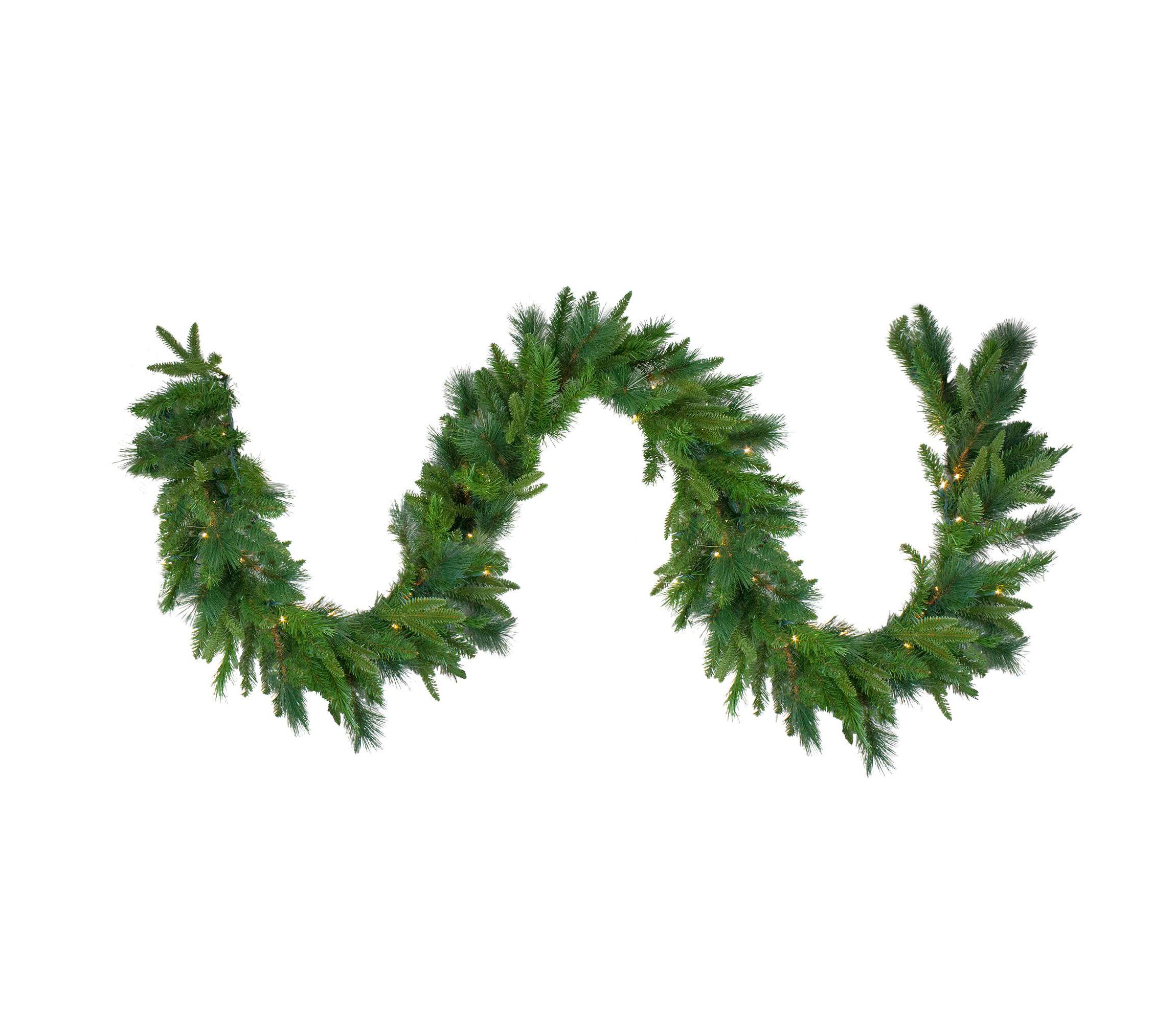 Real Touch™️ Pre-Lit Mixed Rosemary Pine Artificial Christmas Garland - 9 x 14" - Warm White LED Lights