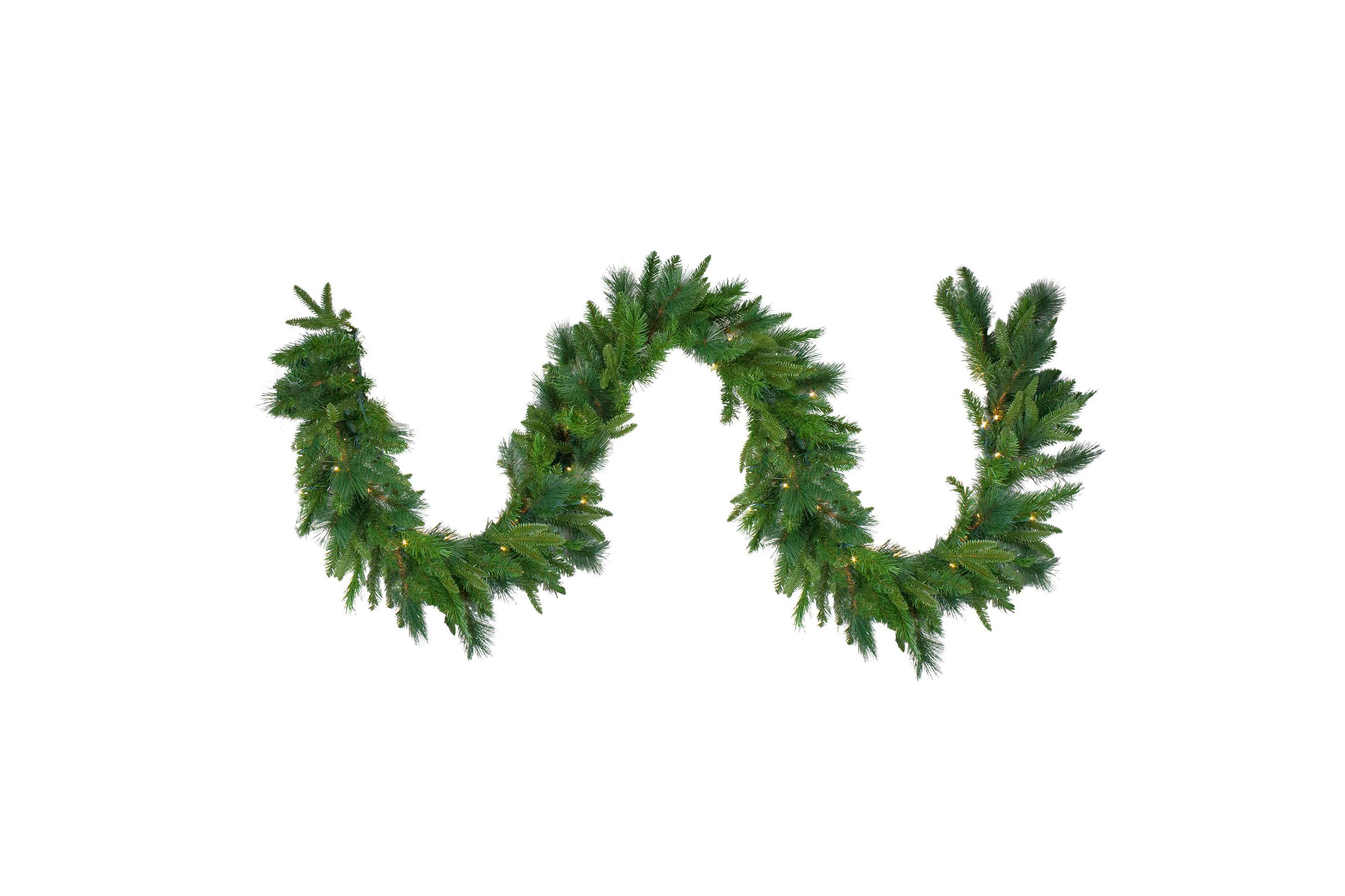 Real Touch™️ Pre-Lit Mixed Rosemary Pine Artificial Christmas Garland - 9 x 14" - Warm White LED Lights