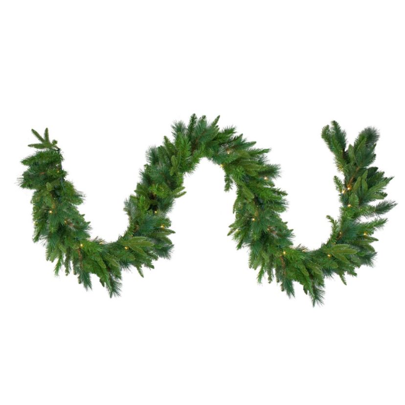 Real Touch™️ Pre-Lit Mixed Rosemary Pine Artificial Christmas Garland - 9 x 14" - Warm White LED Lights