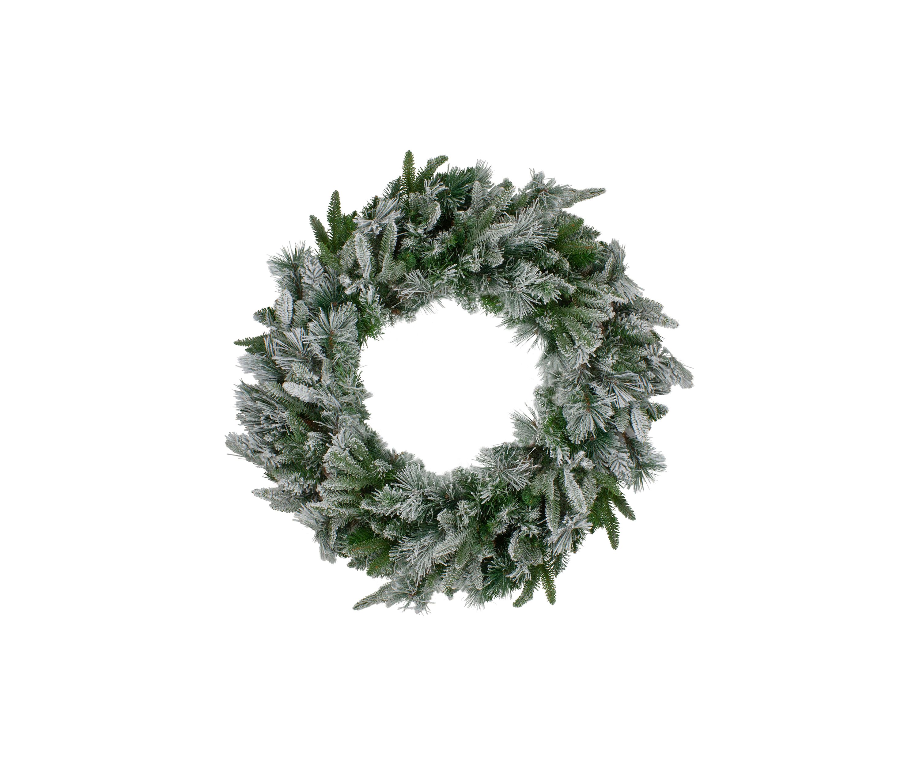 Flocked Rosemary Emerald Angel Pine Artificial Christmas Wreath - 30-Inch  Unlit