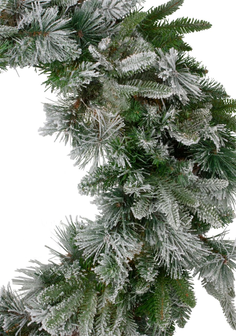 Flocked Rosemary Emerald Angel Pine Artificial Christmas Wreath - 30-Inch  Unlit