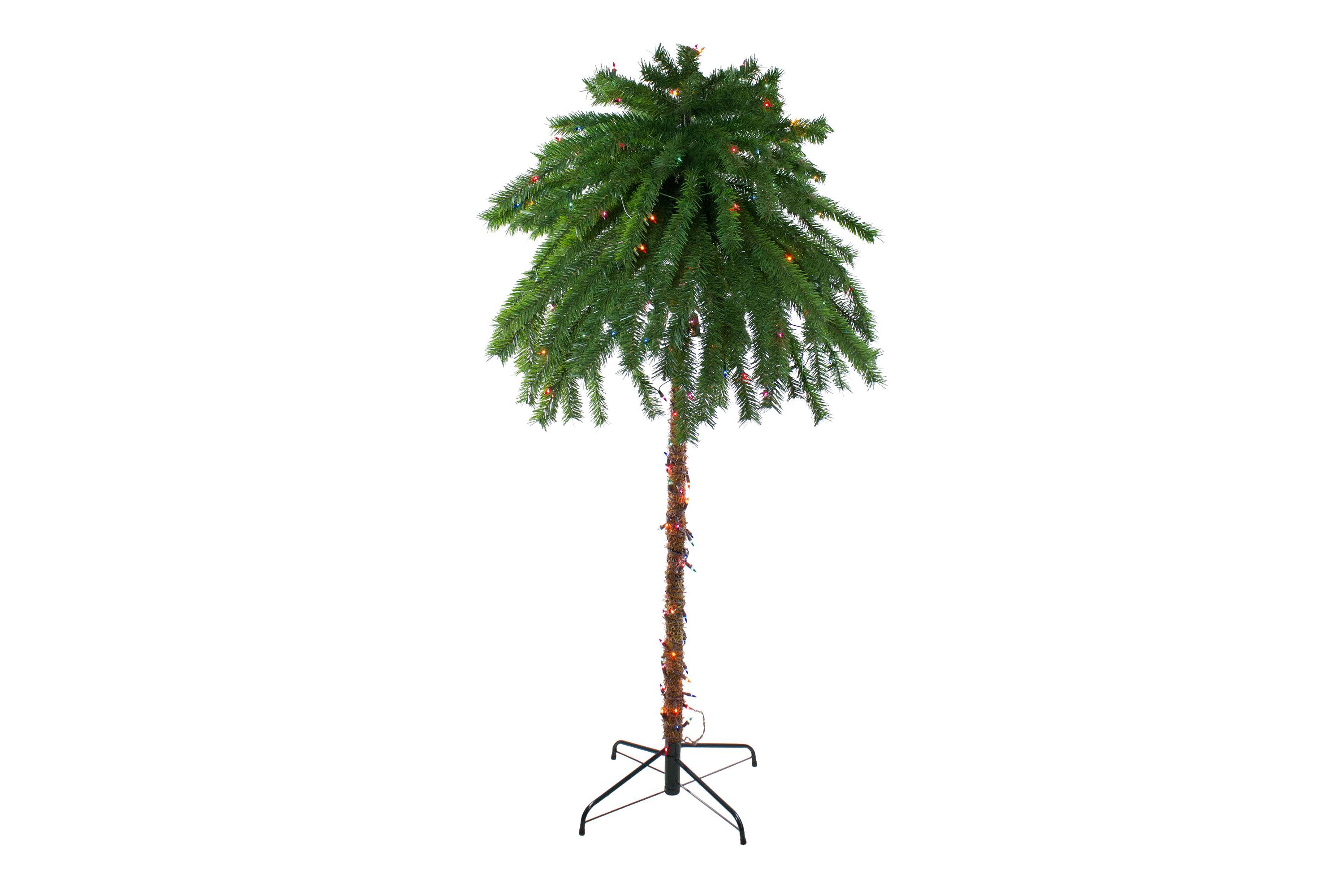 6 Pre-Lit Artificial Tropical Outdoor Patio Palm Tree - Multicolor Lights