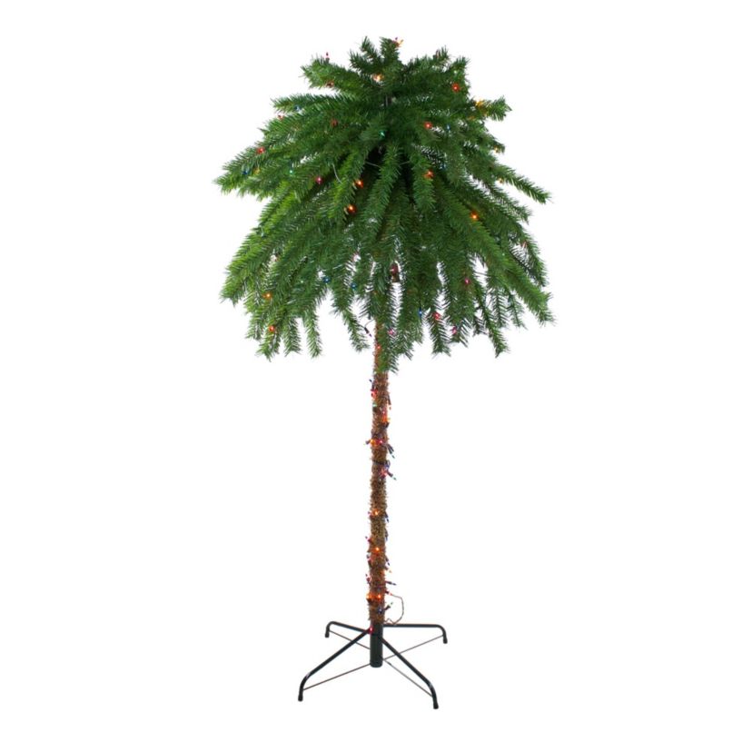 6 Pre-Lit Artificial Tropical Outdoor Patio Palm Tree - Multicolor Lights