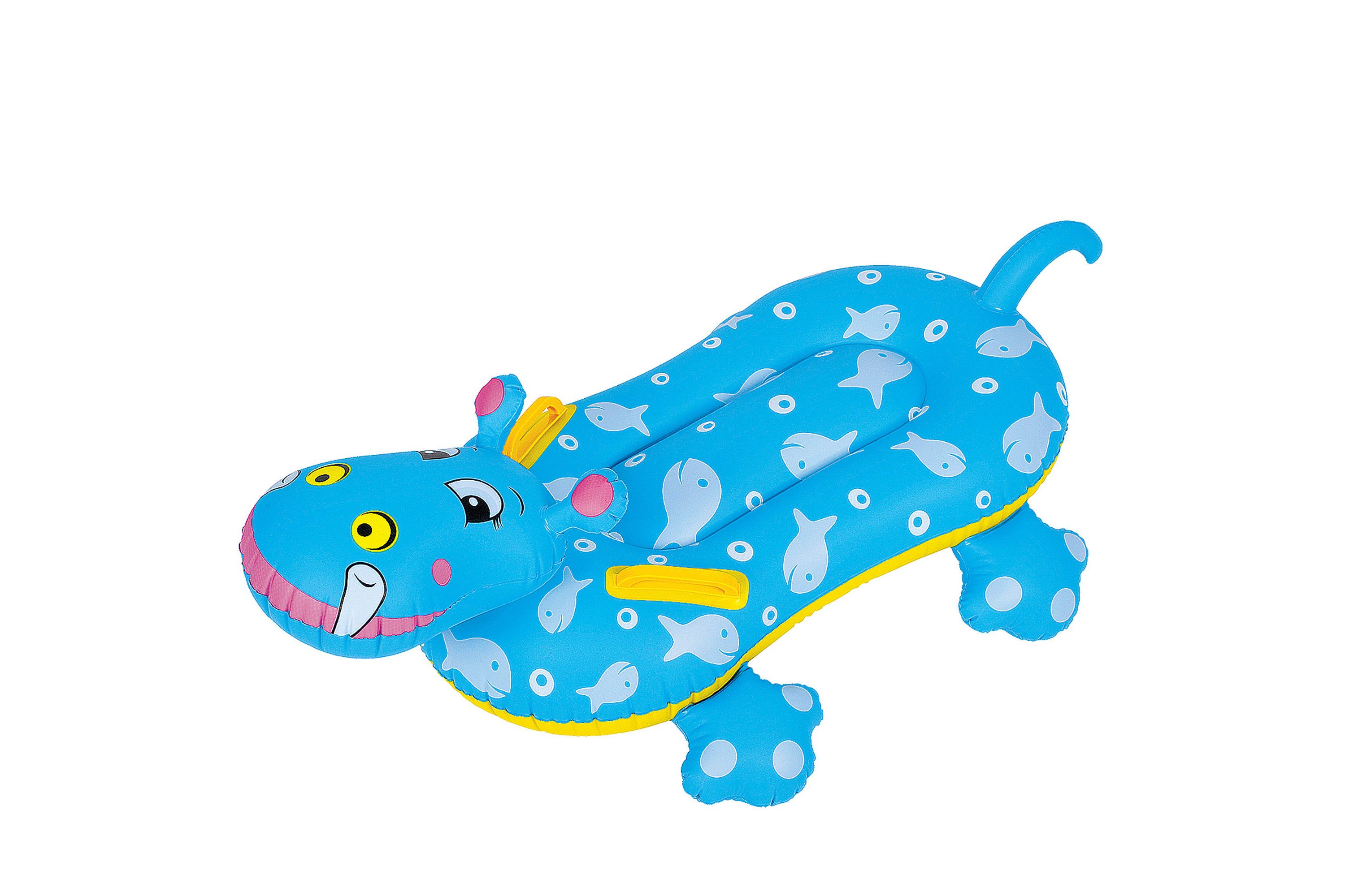 3 Blue Childrens Inflatable Hippo Swimming Pool Rider