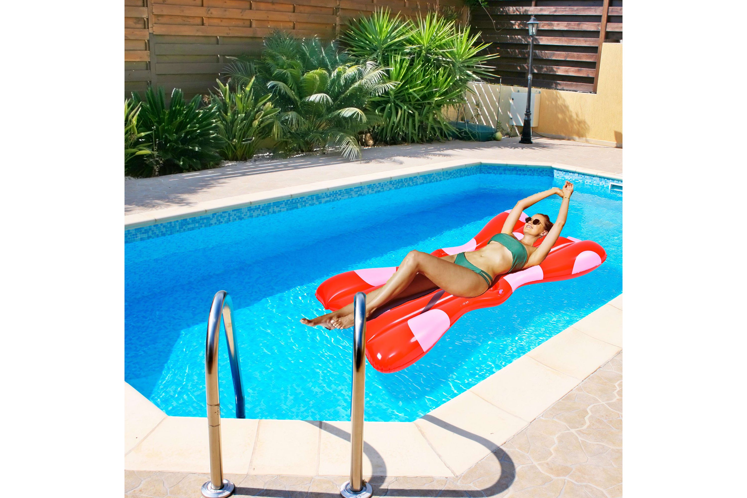 37" Inflatable Red and White Jumbo Hair Bow Pool Float