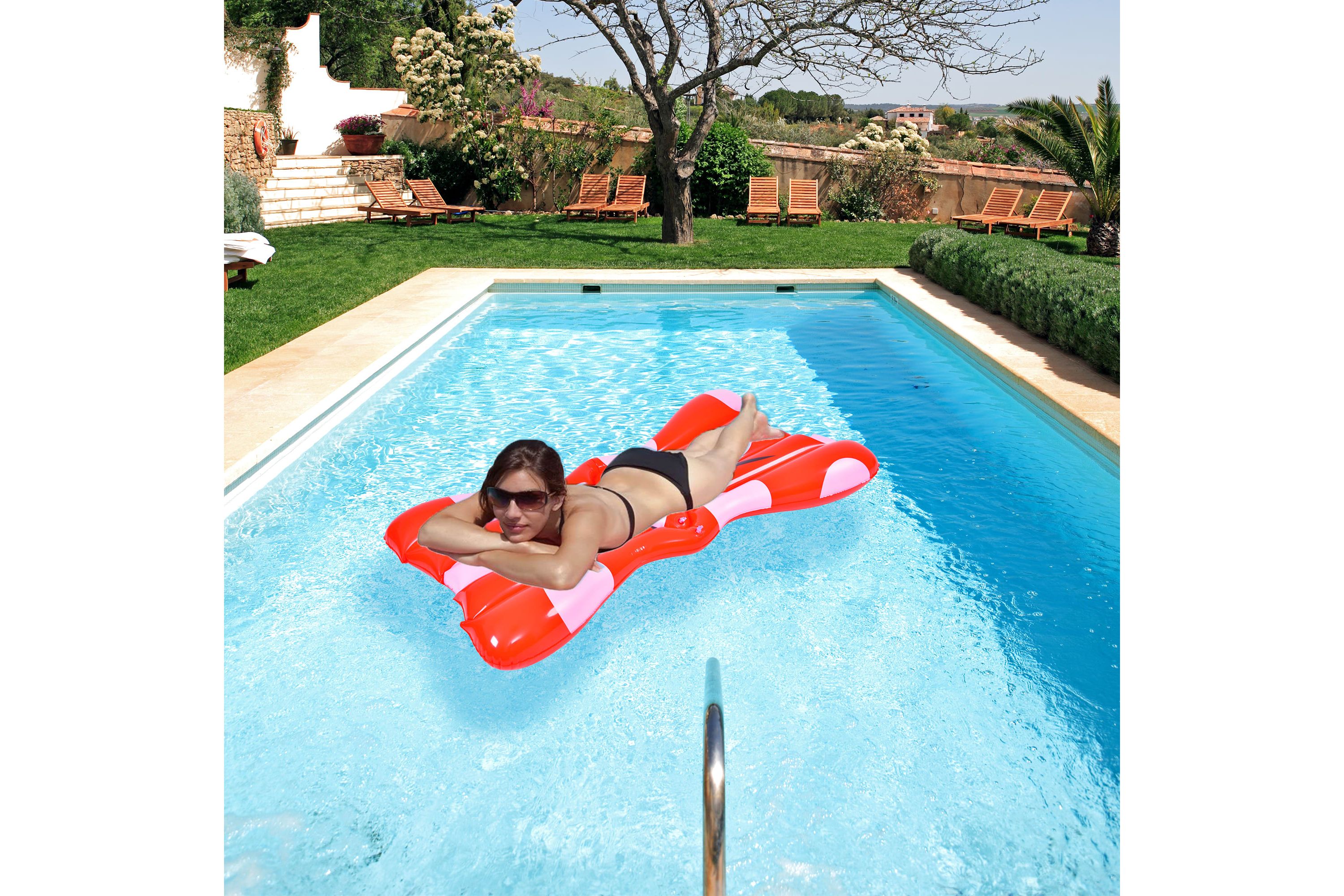 37" Inflatable Red and White Jumbo Hair Bow Pool Float