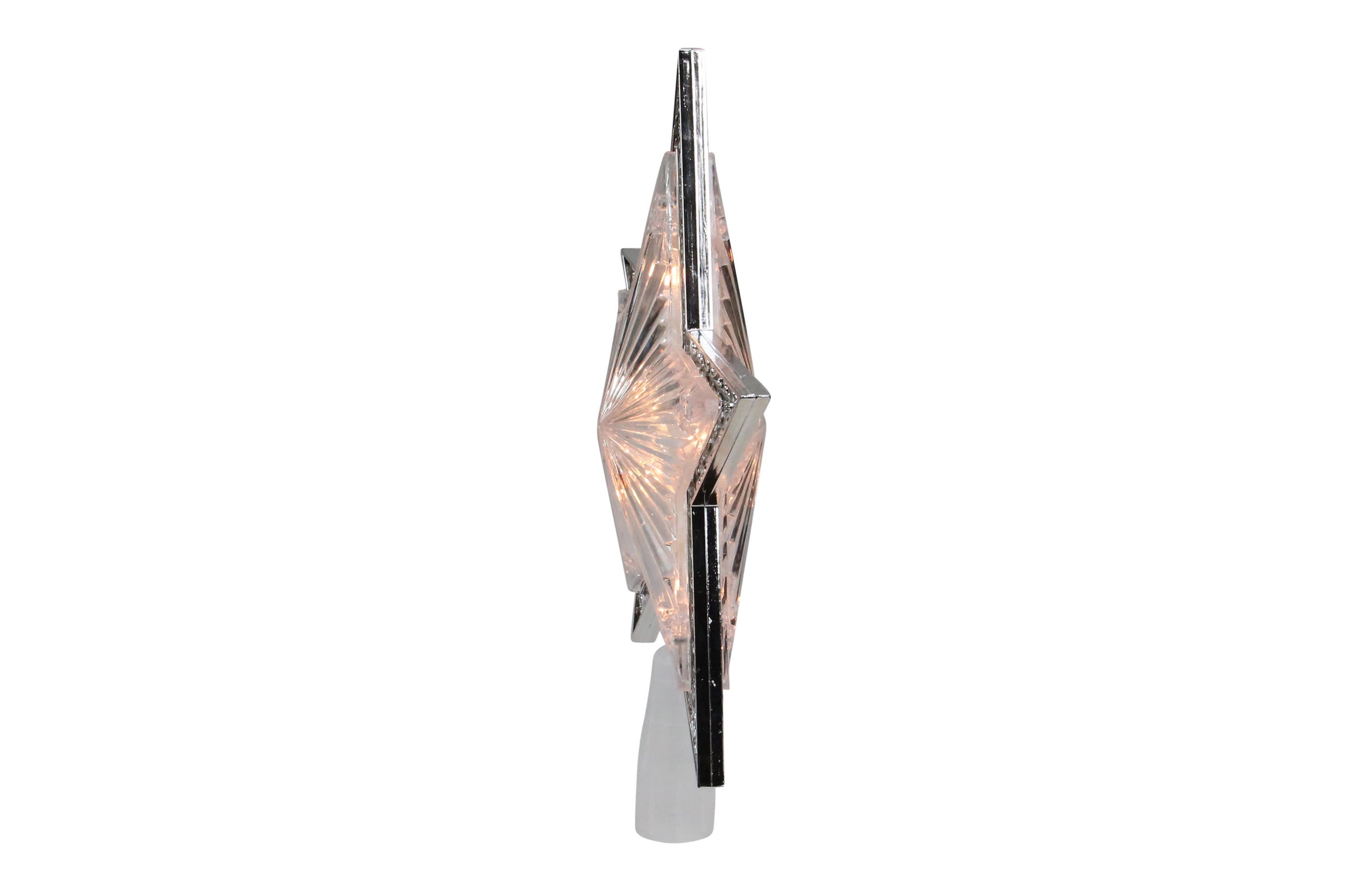 9" Pre-Lit Silver and Clear Crystal 5 Point Star Christmas Tree Topper - Clear Lights