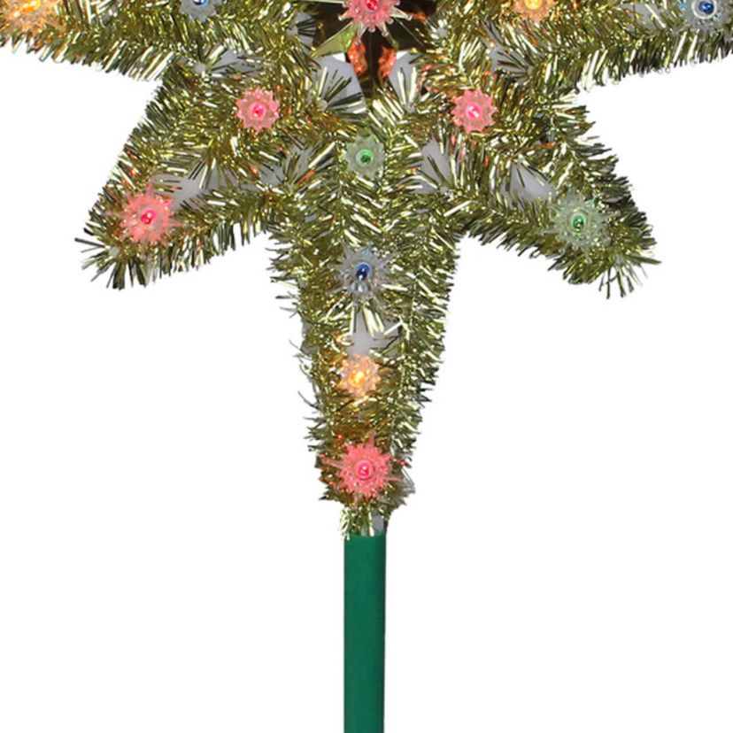 21" Lighted Gold Star of Bethlehem Christmas Tree Topper - Multicolor Lights