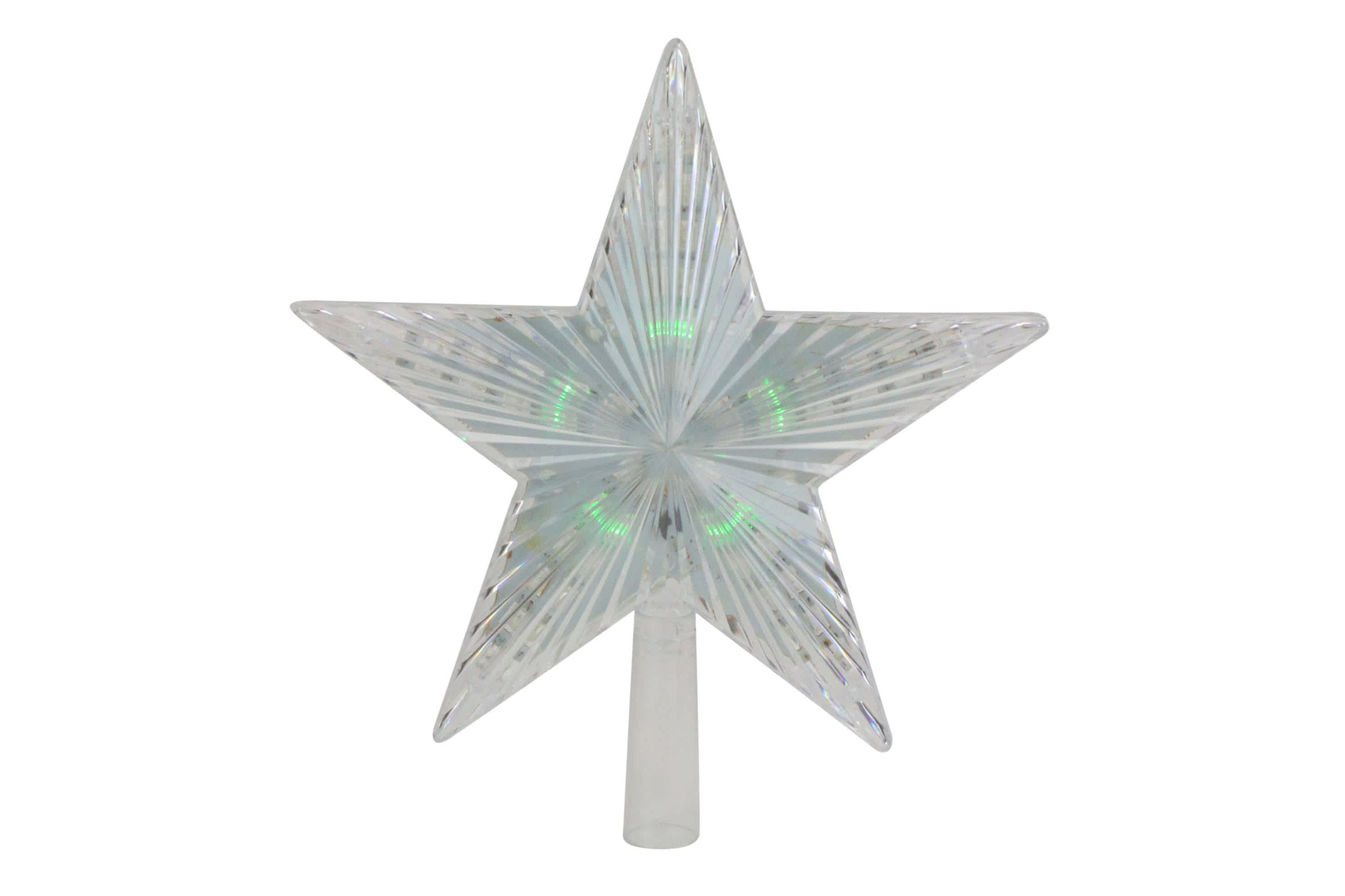Lighted Flashing Crystal Star Christmas Tree Topper - 9" - Multicolor LED Lights