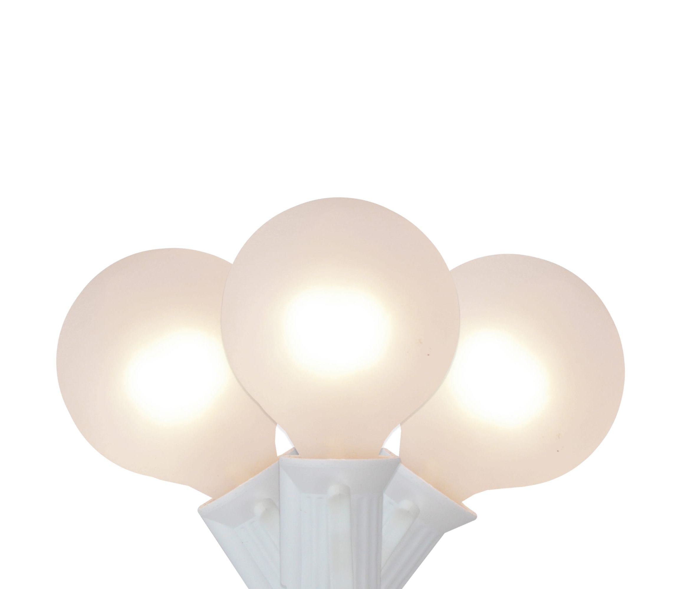 10-Count Frosted White G50 Globe Patio Light Set  9ft White Wire