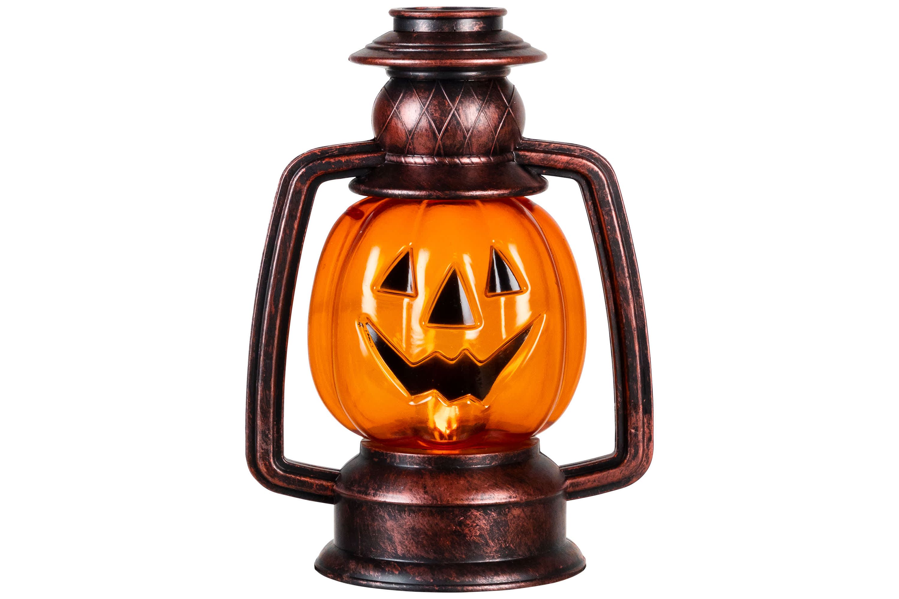 Set of 3 Orange Flickering Halloween Jack O Lantern Pathway Markers 16.75"