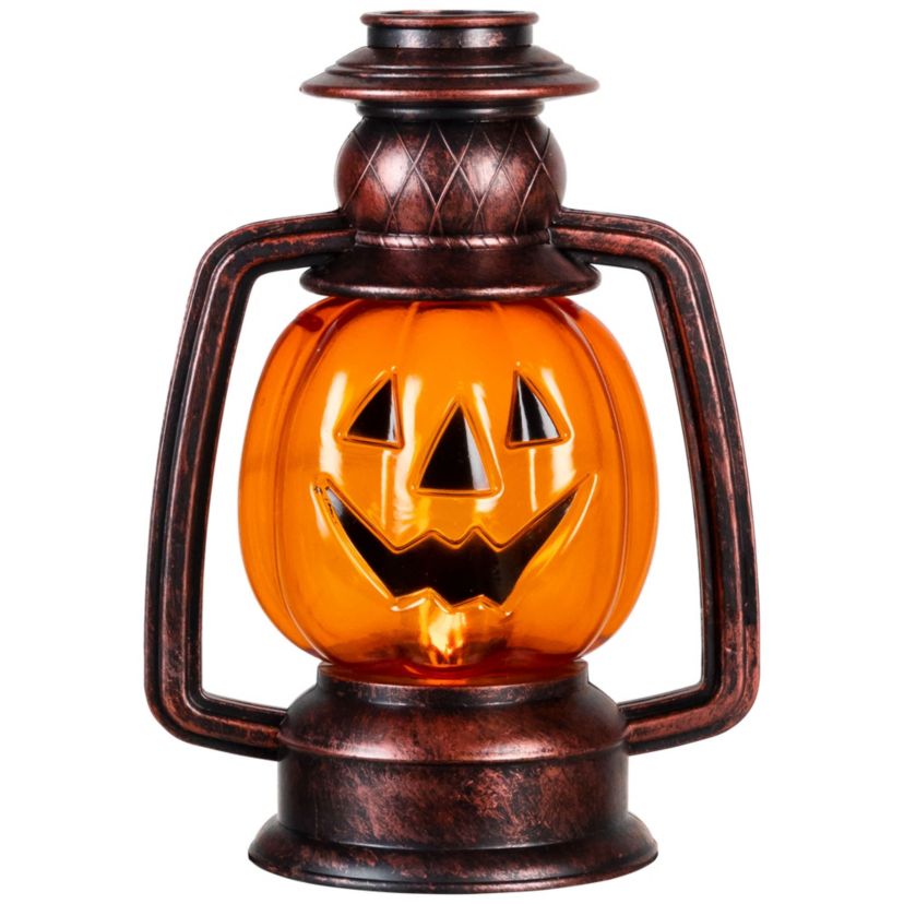 Set of 3 Orange Flickering Halloween Jack O Lantern Pathway Markers 16.75"