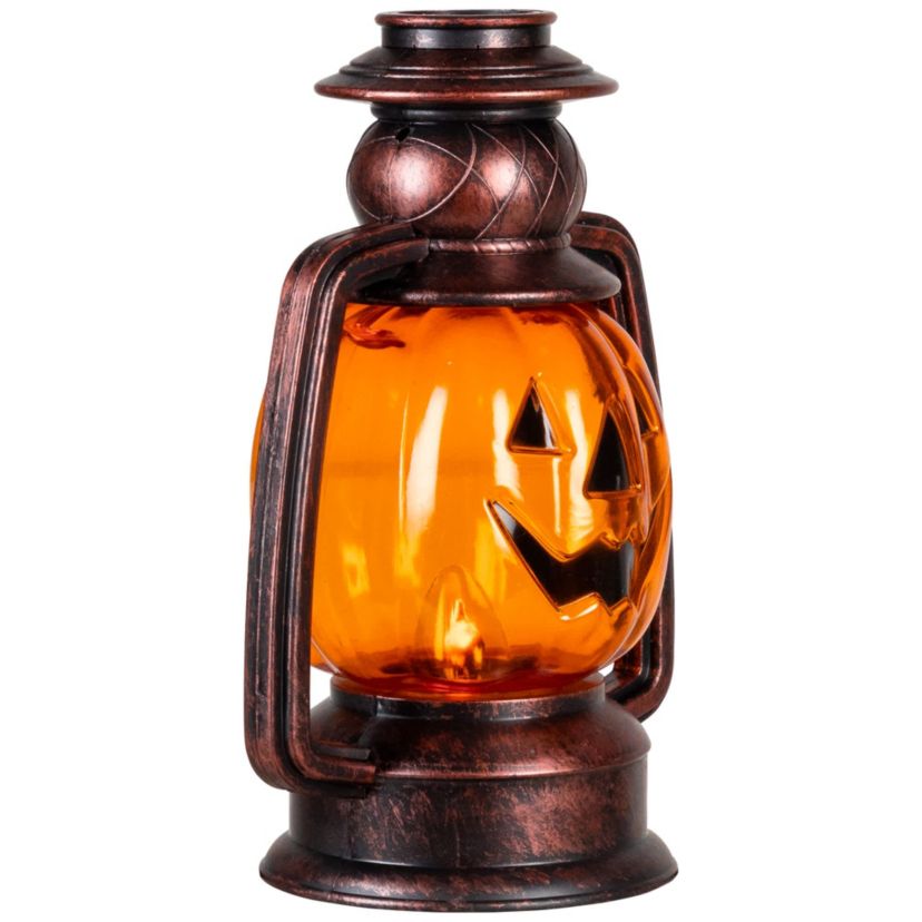 Set of 3 Orange Flickering Halloween Jack O Lantern Pathway Markers 16.75"