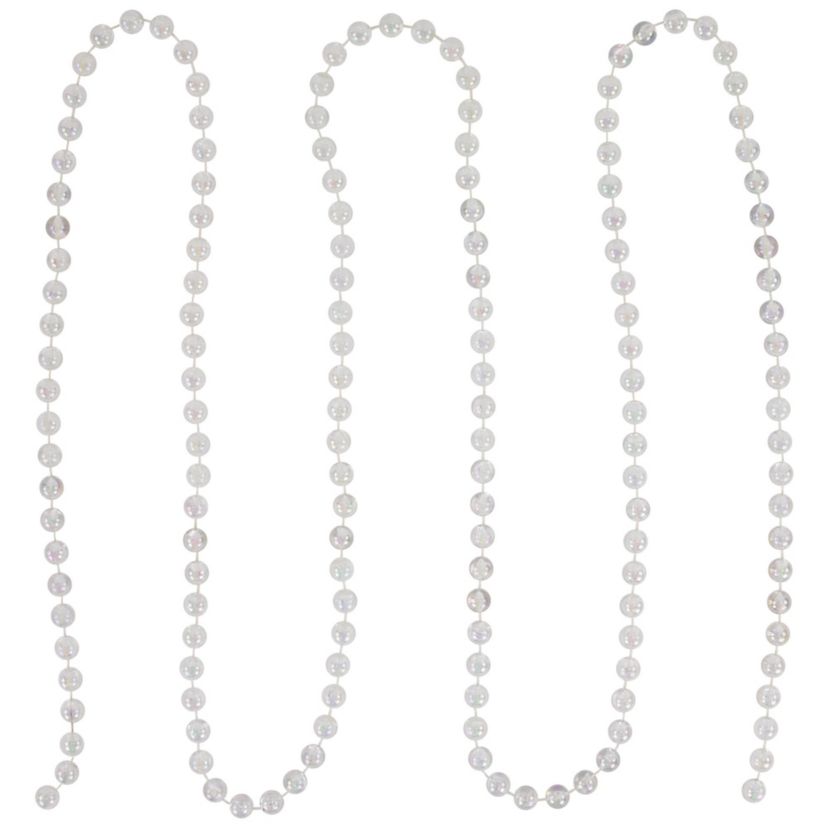 33 x .5"  Clear Iridescent Beaded Artificial Christmas Garland  Unlit