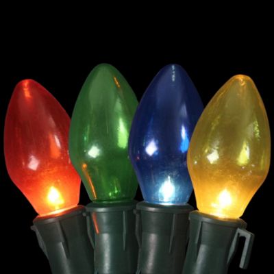Set of 4 Lighted Multi-Color Jumbo C7 Bulb Christmas Pathway Marker Lawn Stakes