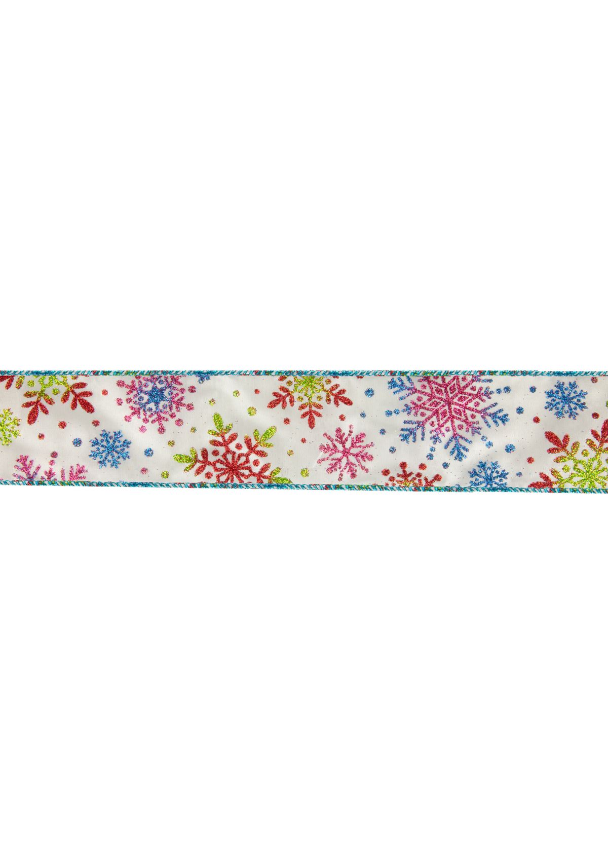 Blue and White Snowflakes Christmas Wired Craft Ribbon 2.5Inch x 16 Yards