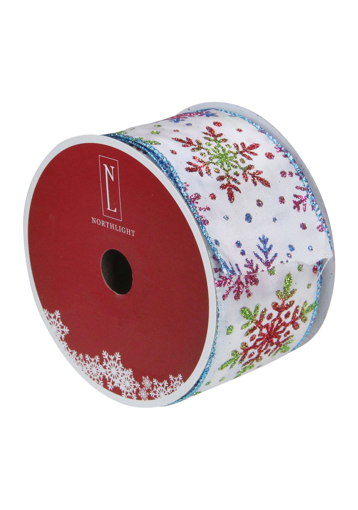 Blue and White Snowflakes Christmas Wired Craft Ribbon 2.5Inch x 16 Yards