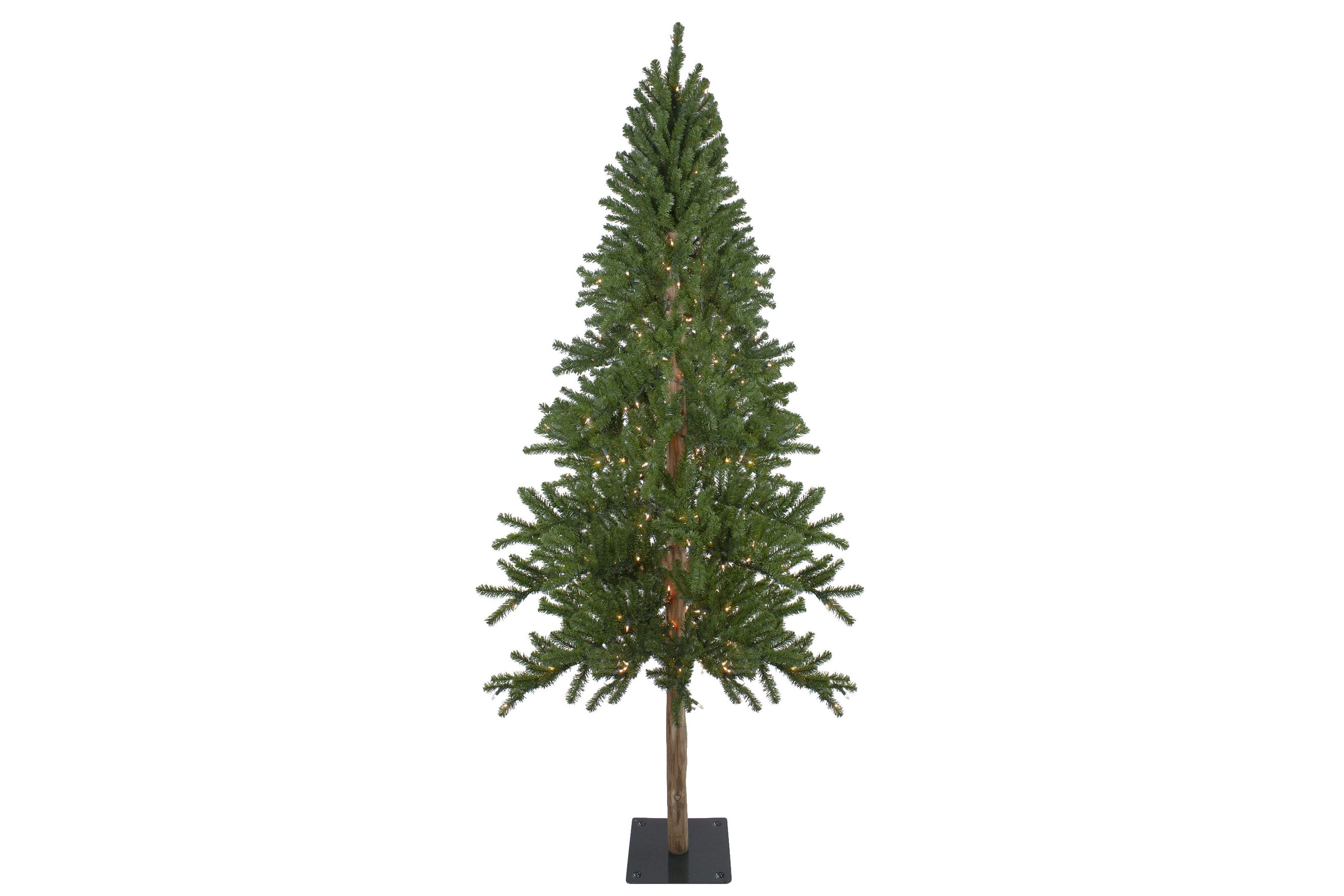 7ft Pre-Lit Medium Alpine Artificial Christmas Tree Clear Lights