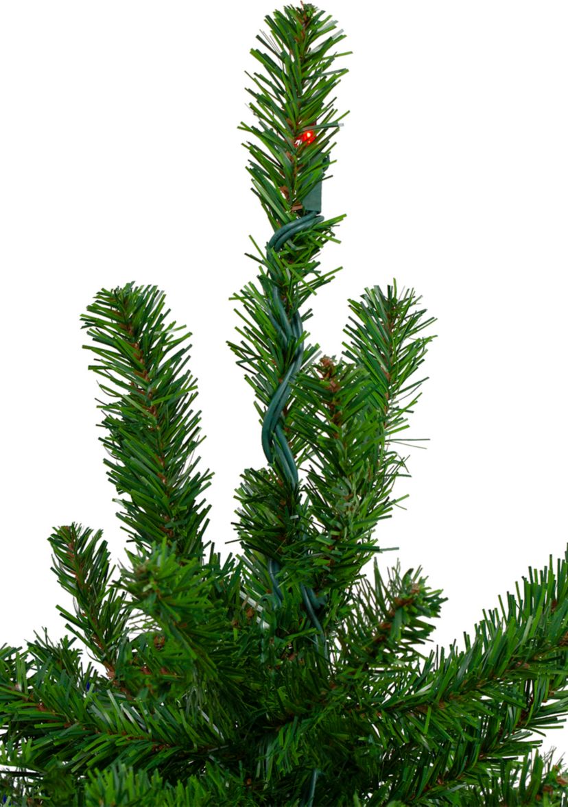 Set of 3 Pre-Lit Slim Alpine Artificial Christmas Trees 5 - Multicolor Lights