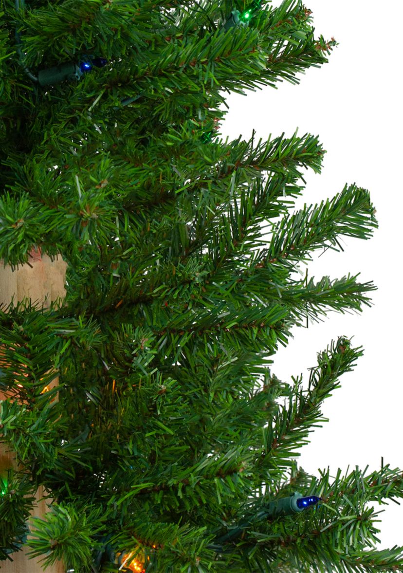 Set of 3 Pre-Lit Slim Alpine Artificial Christmas Trees 5 - Multicolor Lights
