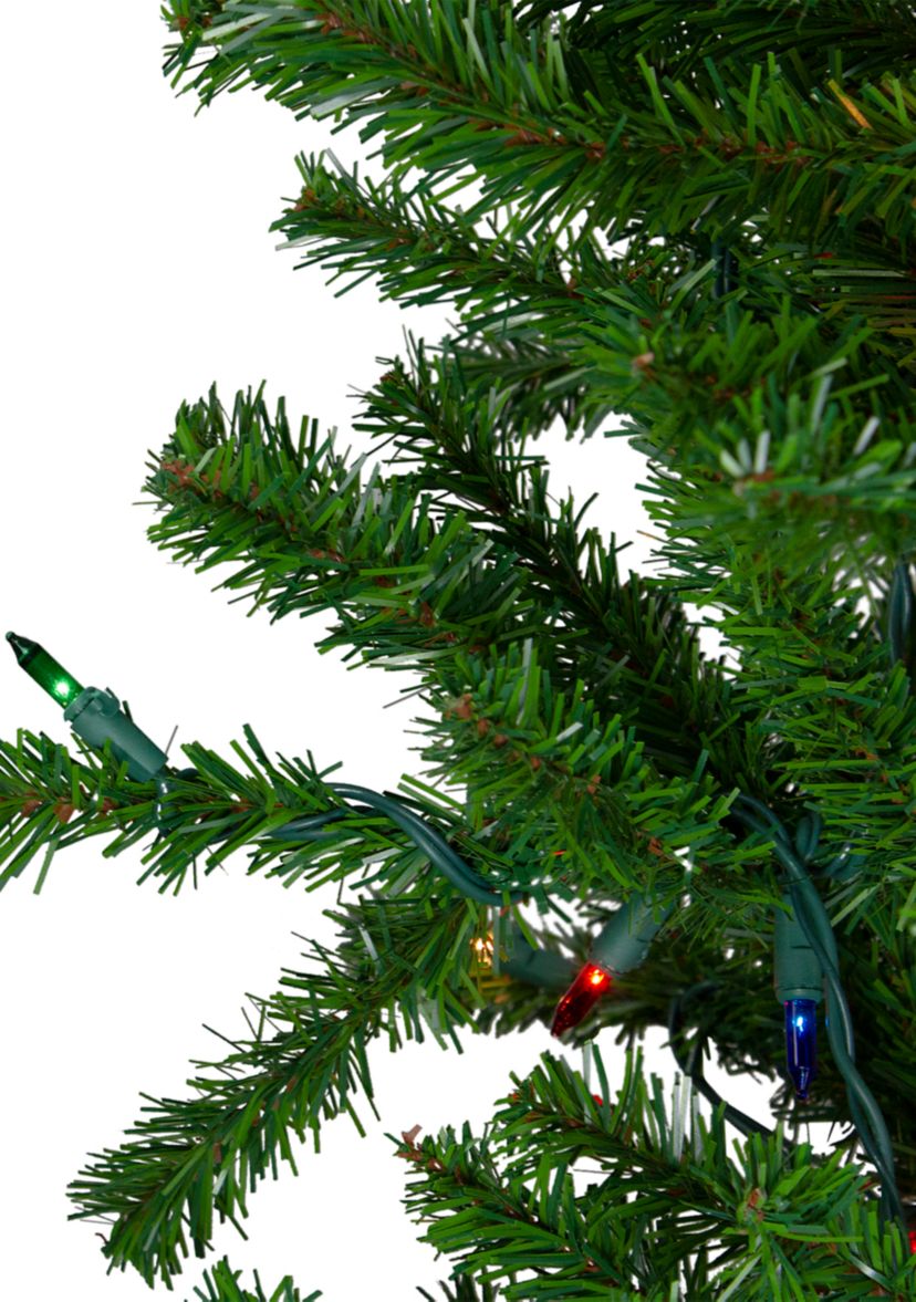 Set of 3 Pre-Lit Slim Alpine Artificial Christmas Trees 5 - Multicolor Lights