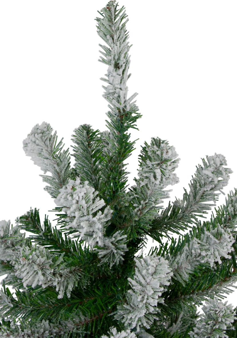 Set of 3 Slim Flocked Alpine Artificial Christmas Trees 6 - Unlit