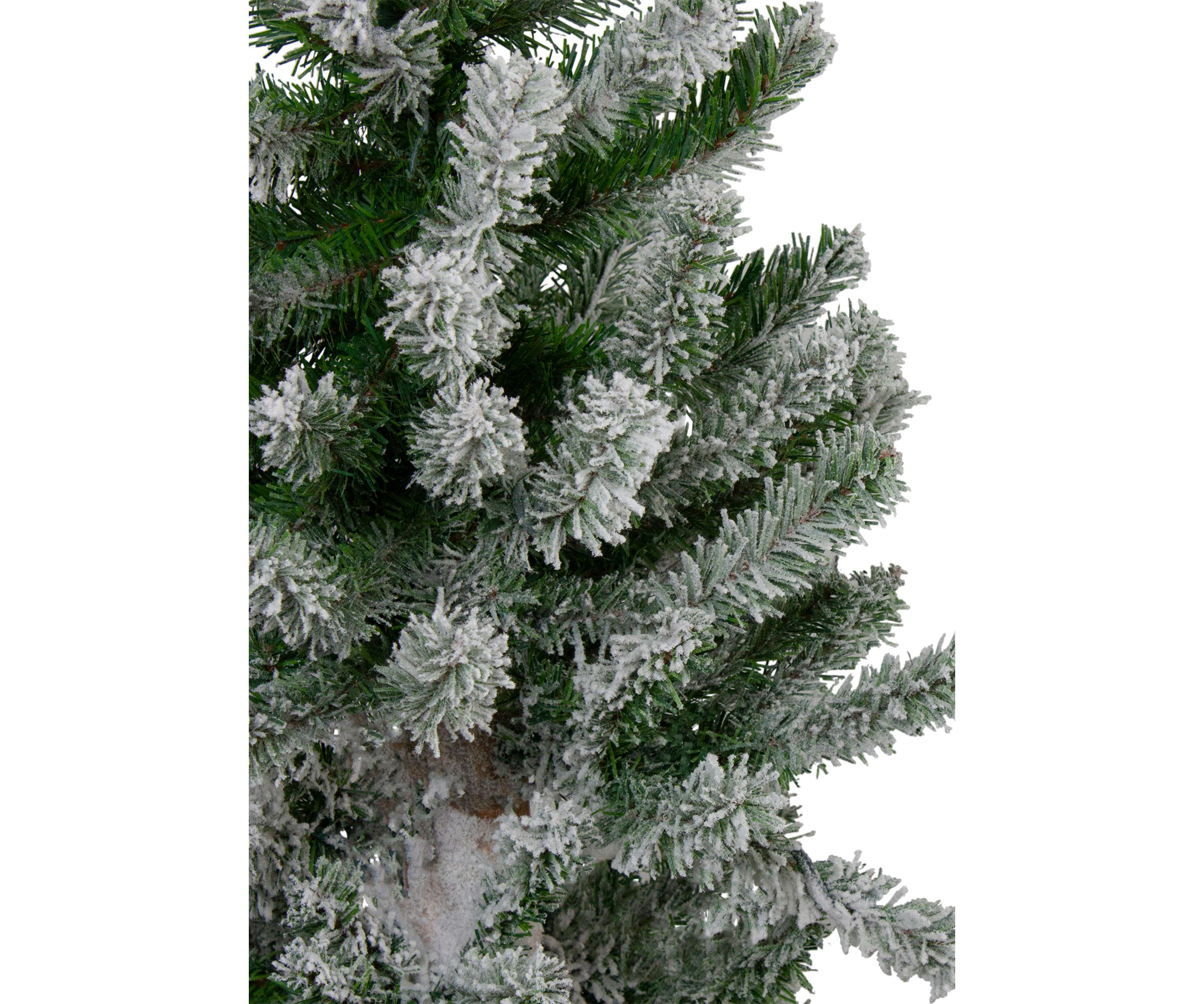 Set of 3 Slim Flocked Alpine Artificial Christmas Trees 6 - Unlit