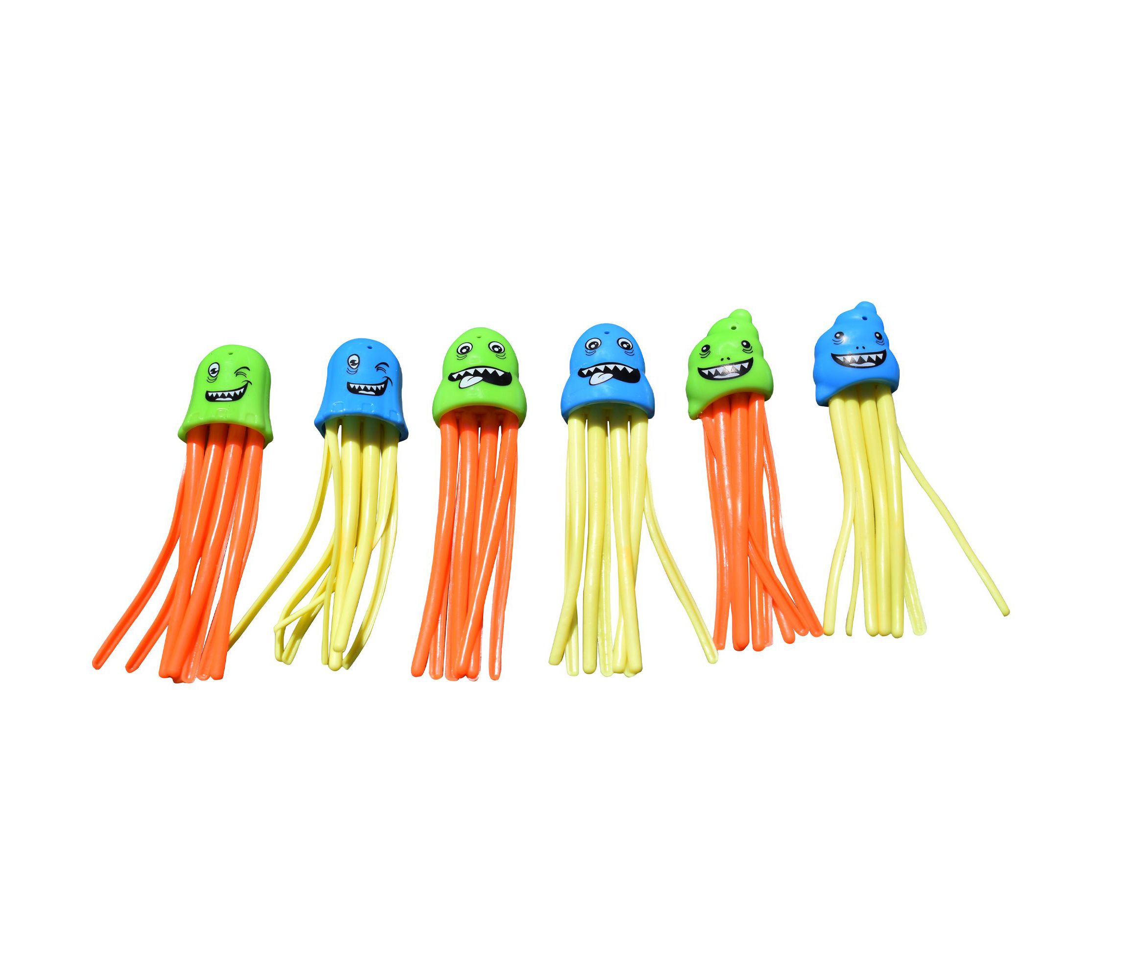 Set of 6 Multicolor Jellyfish Slow Sinking Dive Game - 5"