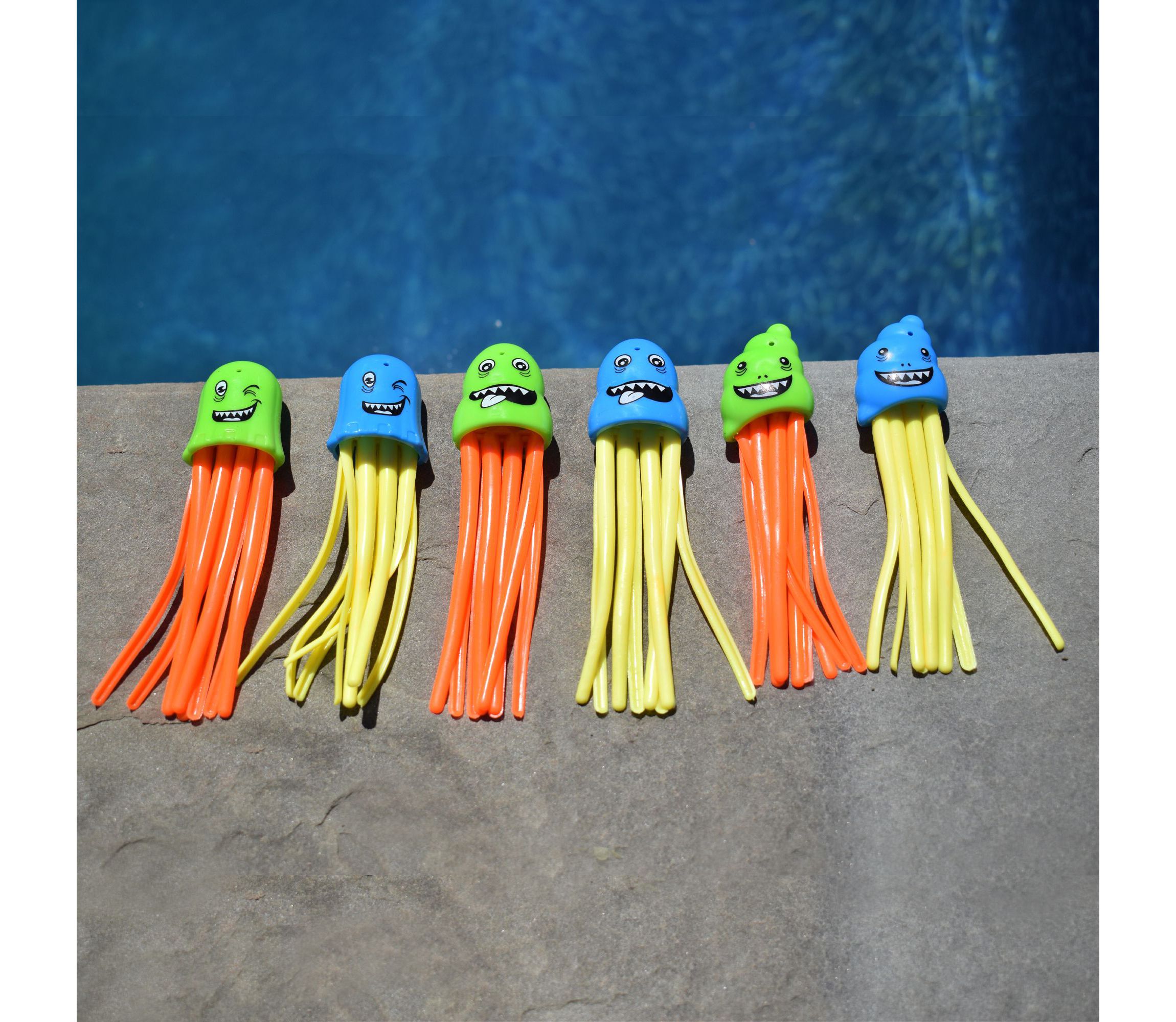 Set of 6 Multicolor Jellyfish Slow Sinking Dive Game - 5"
