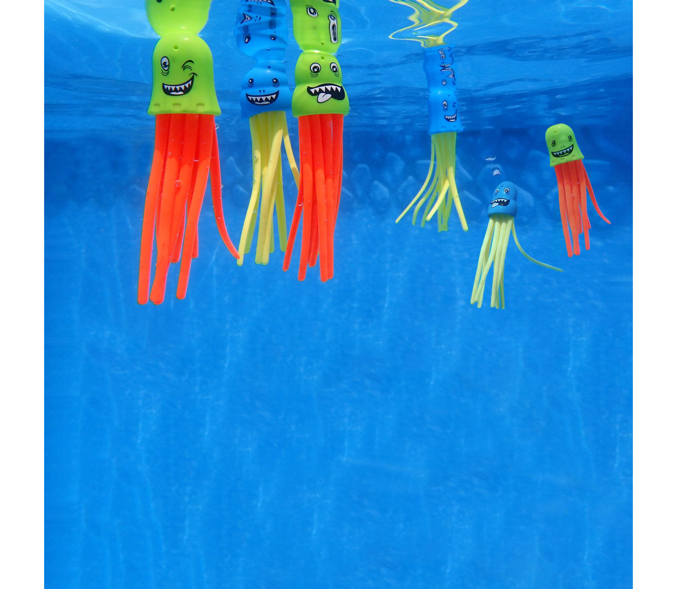Set of 6 Multicolor Jellyfish Slow Sinking Dive Game - 5"