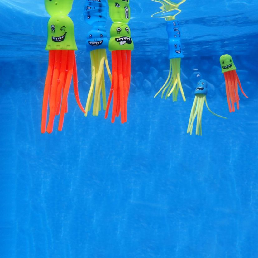 Set of 6 Multicolor Jellyfish Slow Sinking Dive Game - 5"