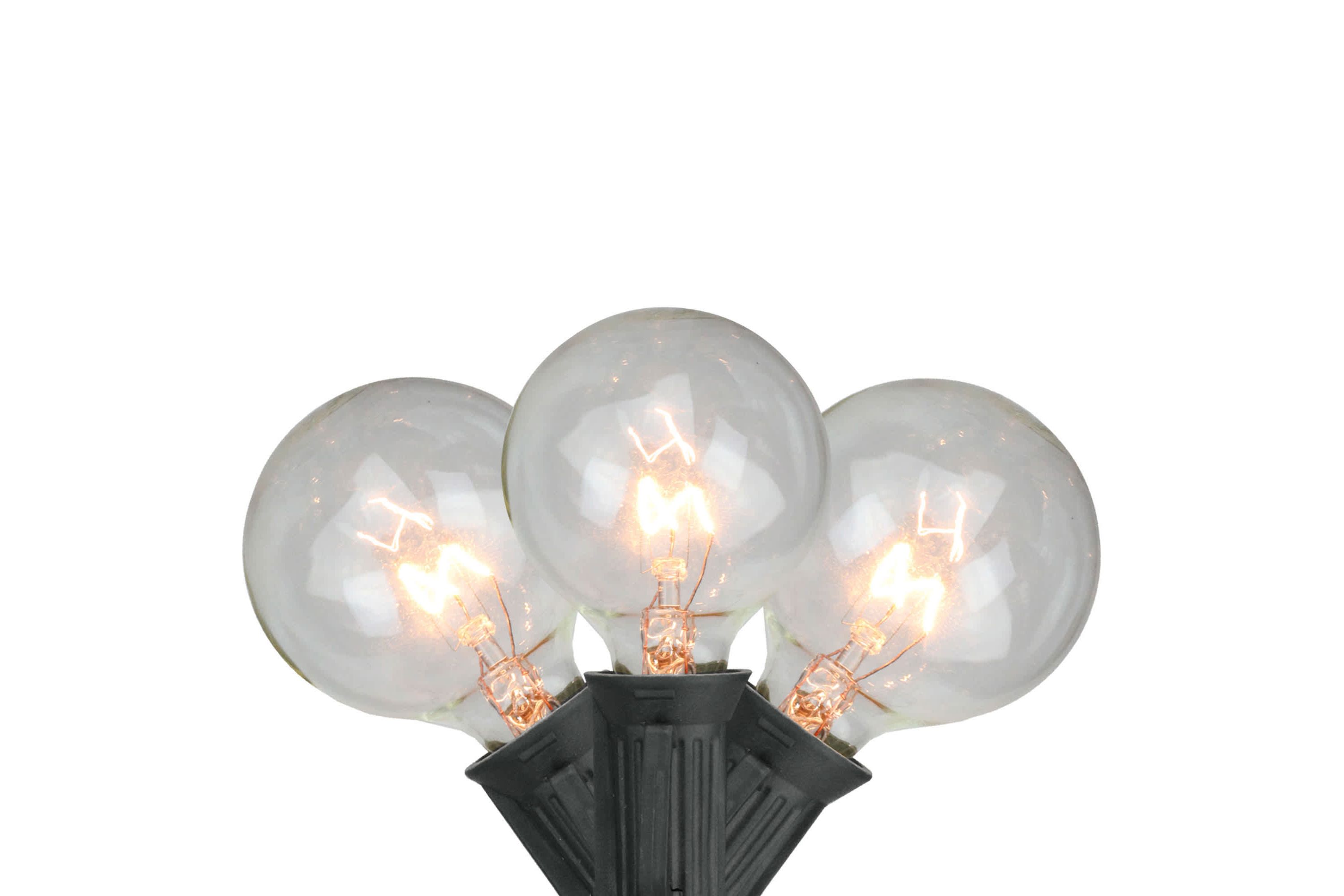 10-Count Clear G50 Globe Patio Light Set - 9ft Black Wire