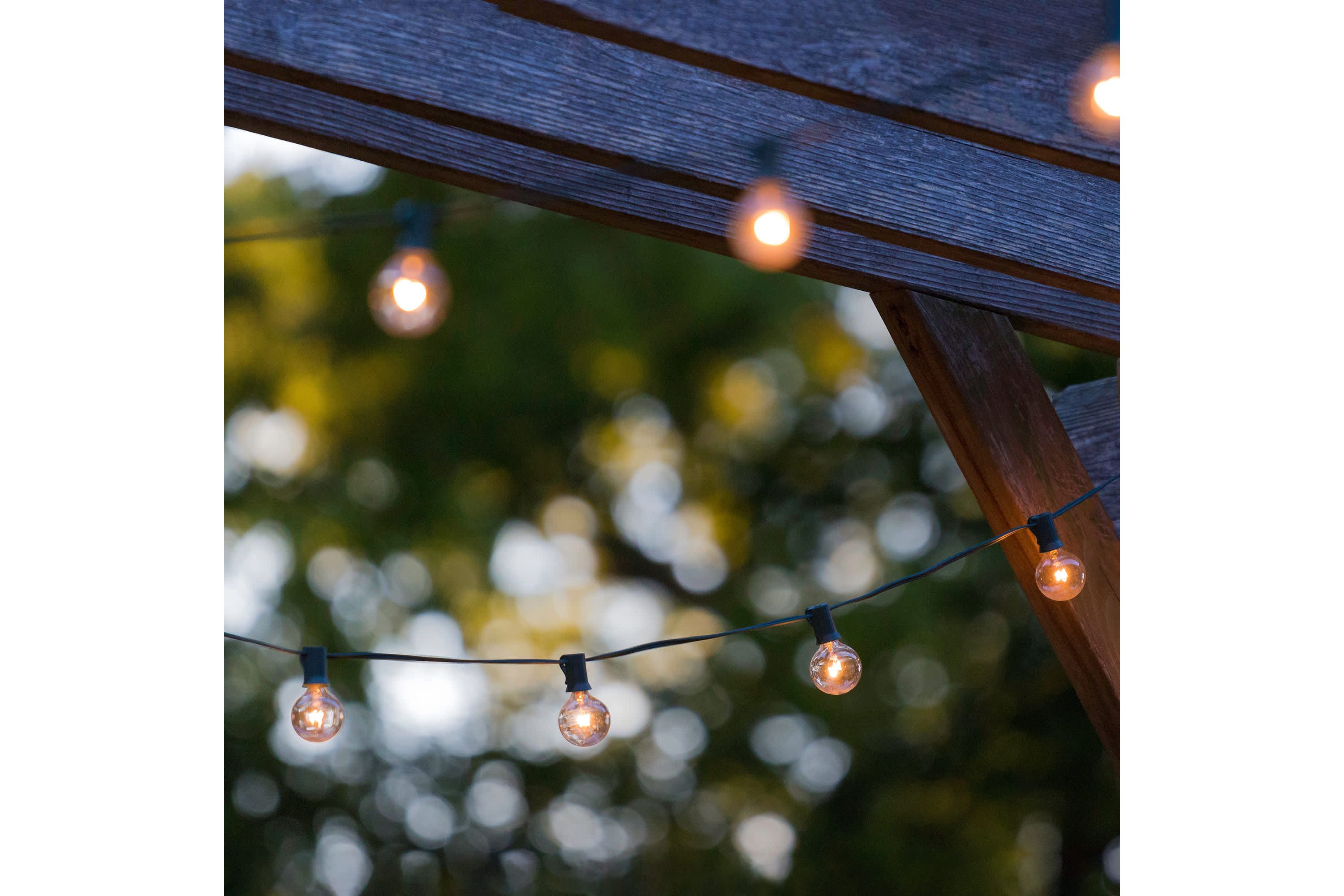 10-Count Clear G50 Globe Patio Light Set - 9ft Black Wire