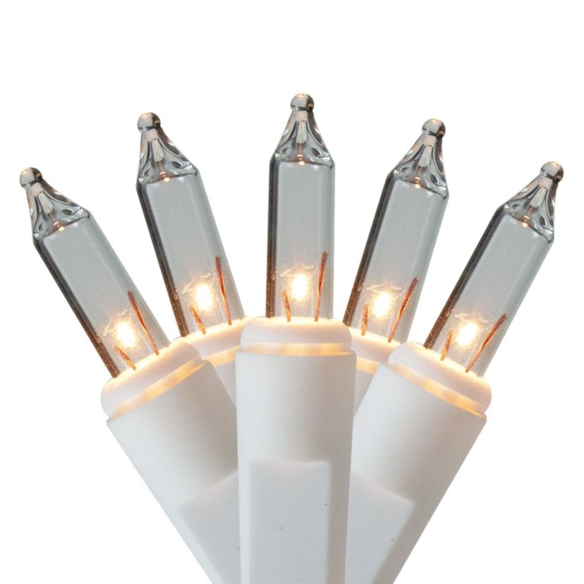 Heavy-Duty Commercial Grade Mini Icicle Christmas Lights - Clear - 18 White Wire - 300ct