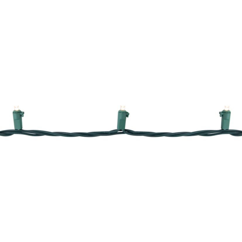 300 Warm White LED Wide Angle Christmas Lights - 74.75 ft Green Wire