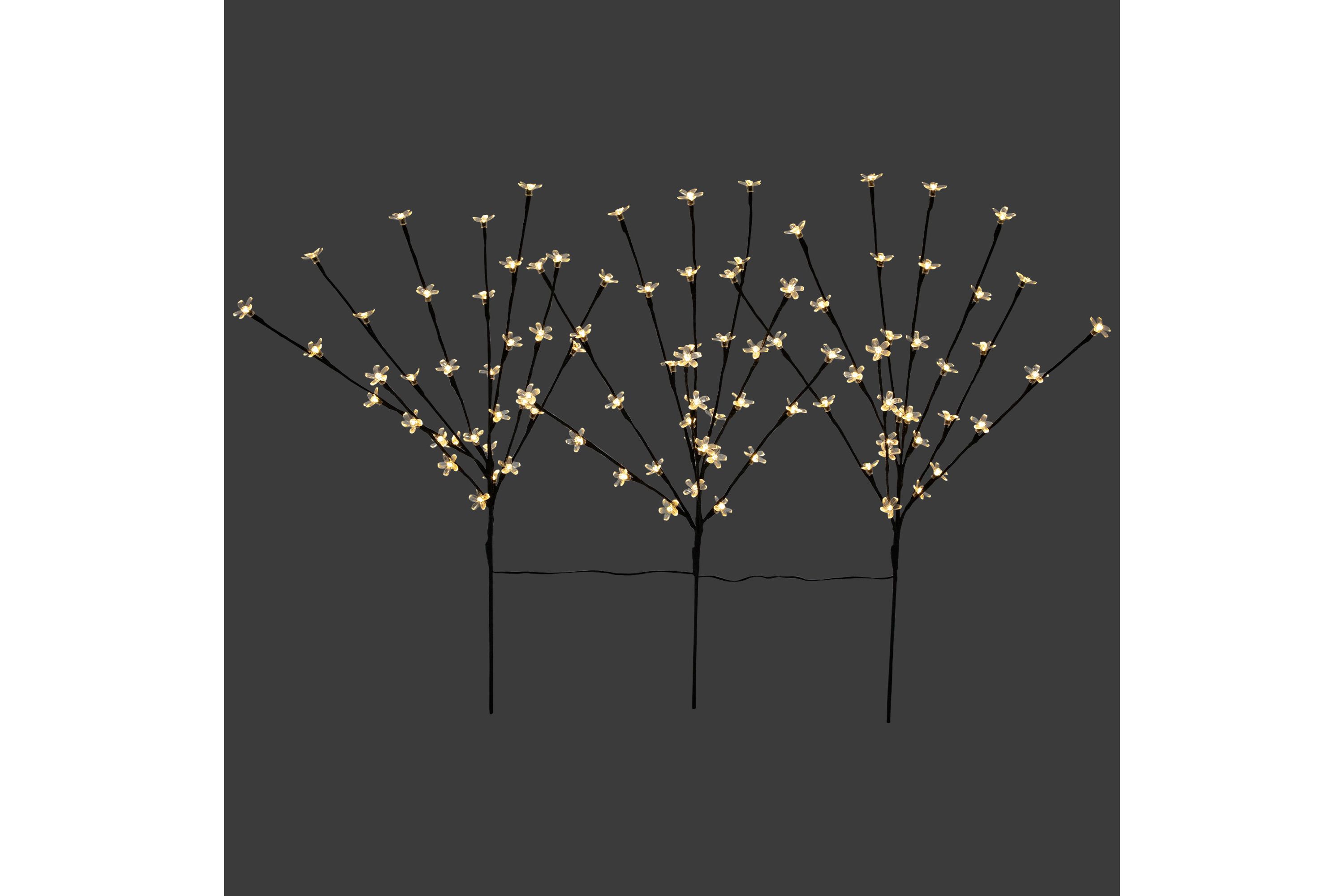 Set of 3 Pre-Lit Cherry Blossom Artificial Tree Branches 2.5 - Warm White LED Lights
