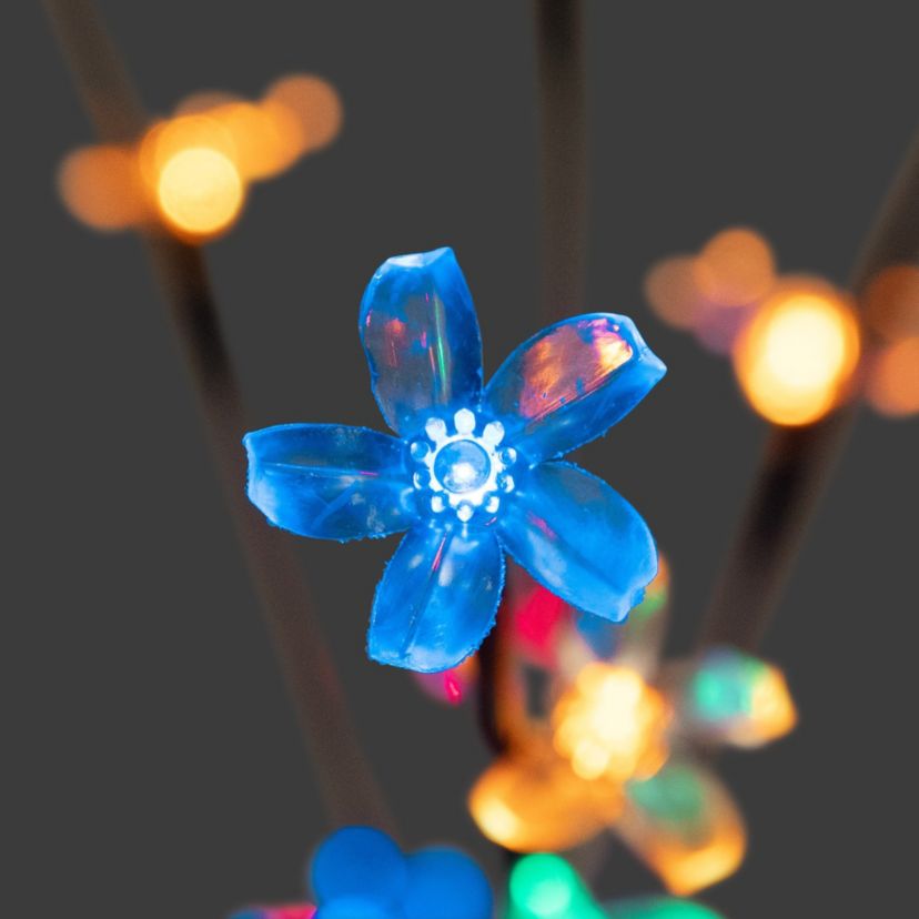 Set of 3 Pre-Lit Cherry Blossom Artificial Tree Branches 2.5 - Multicolor LED Lights