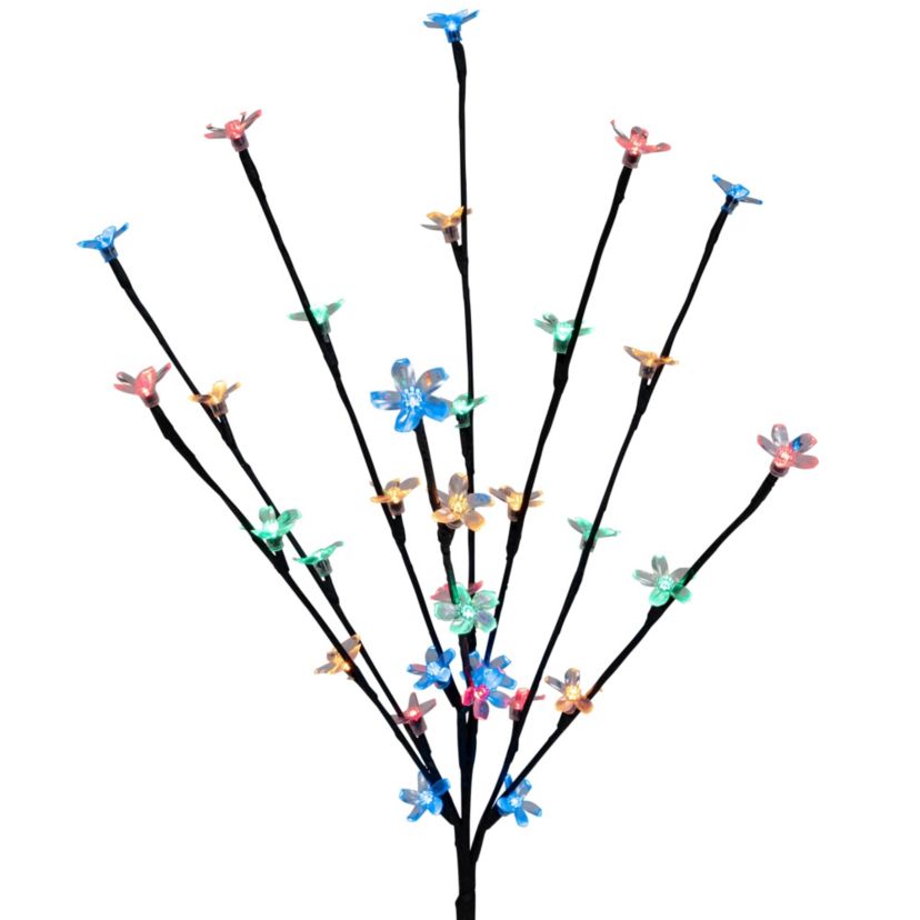 Set of 3 Pre-Lit Cherry Blossom Artificial Tree Branches 2.5 - Multicolor LED Lights