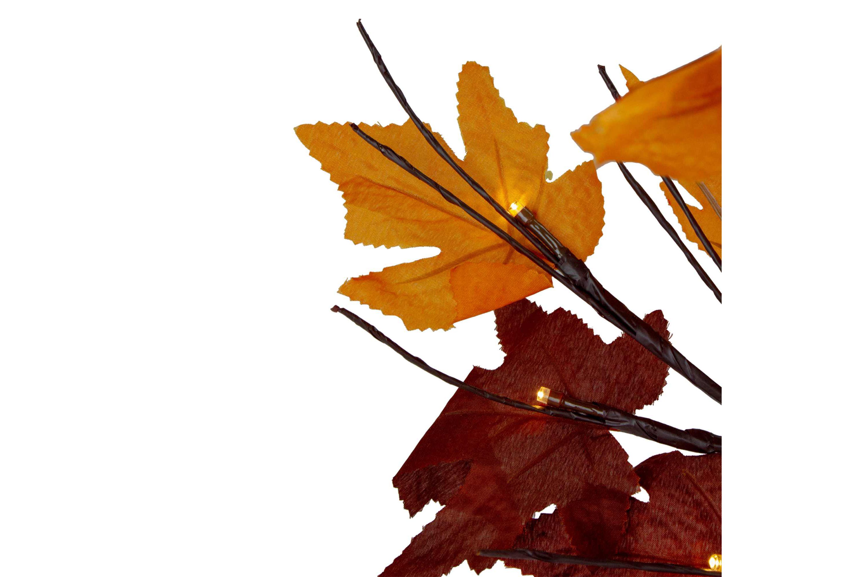 2 Pre-Lit Maple Artificial Fall Harvest Tree- Clear LED Lights