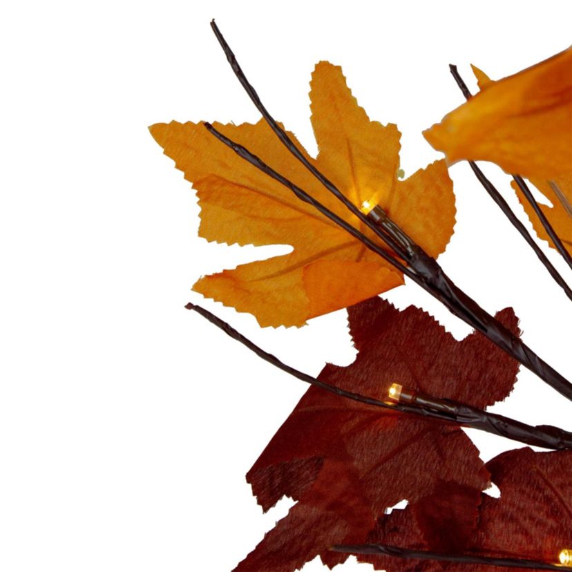 2 Pre-Lit Maple Artificial Fall Harvest Tree- Clear LED Lights