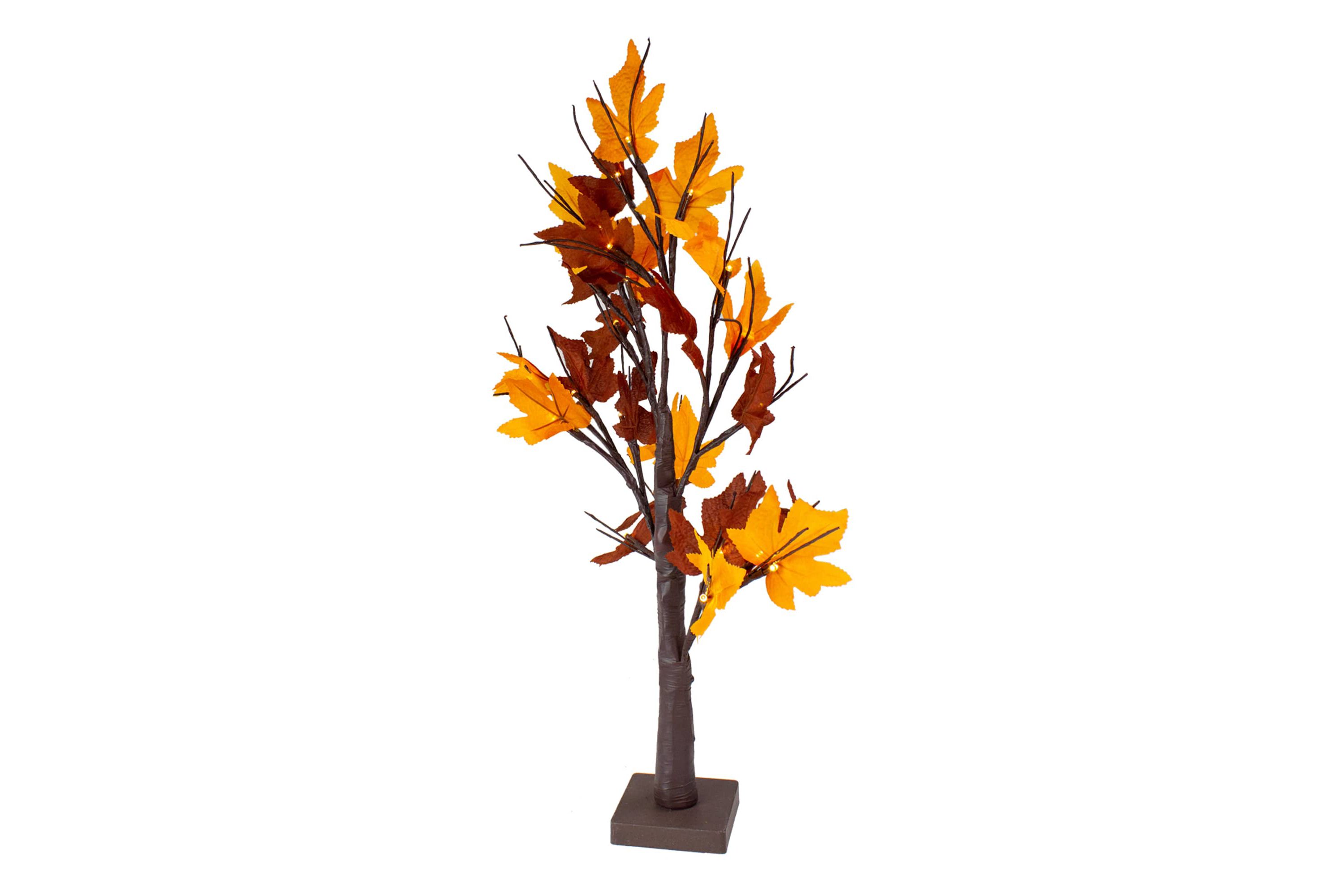 2 Pre-Lit Maple Artificial Fall Harvest Tree- Clear LED Lights