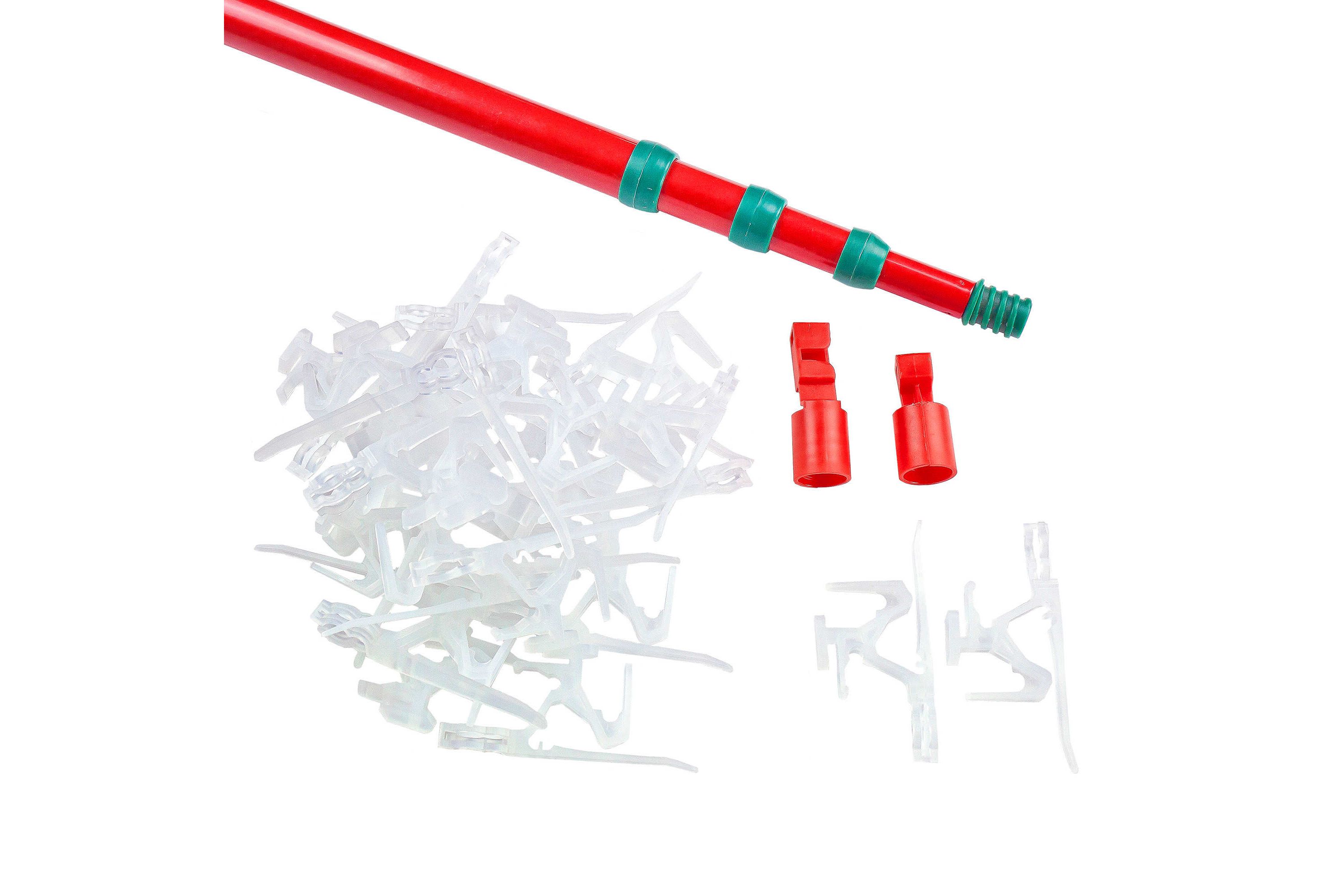 Set of 25 Ladderless Red and Green Light Hanging Kit  11ft