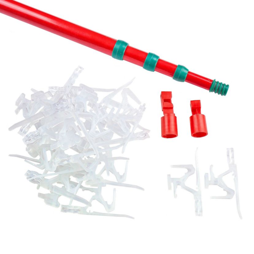 Set of 25 Ladderless Red and Green Light Hanging Kit  11ft