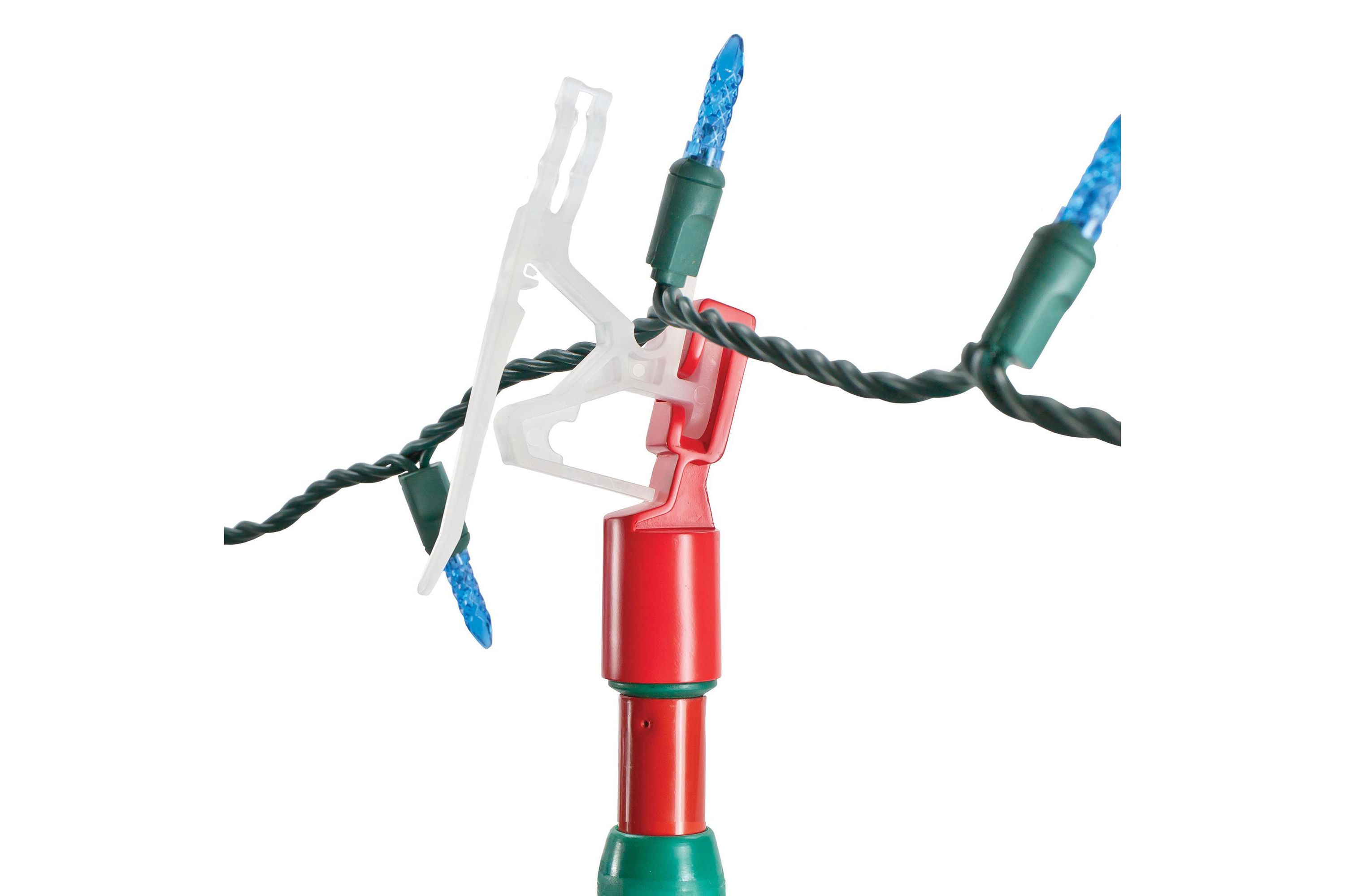 Set of 25 Ladderless Red and Green Light Hanging Kit  11ft