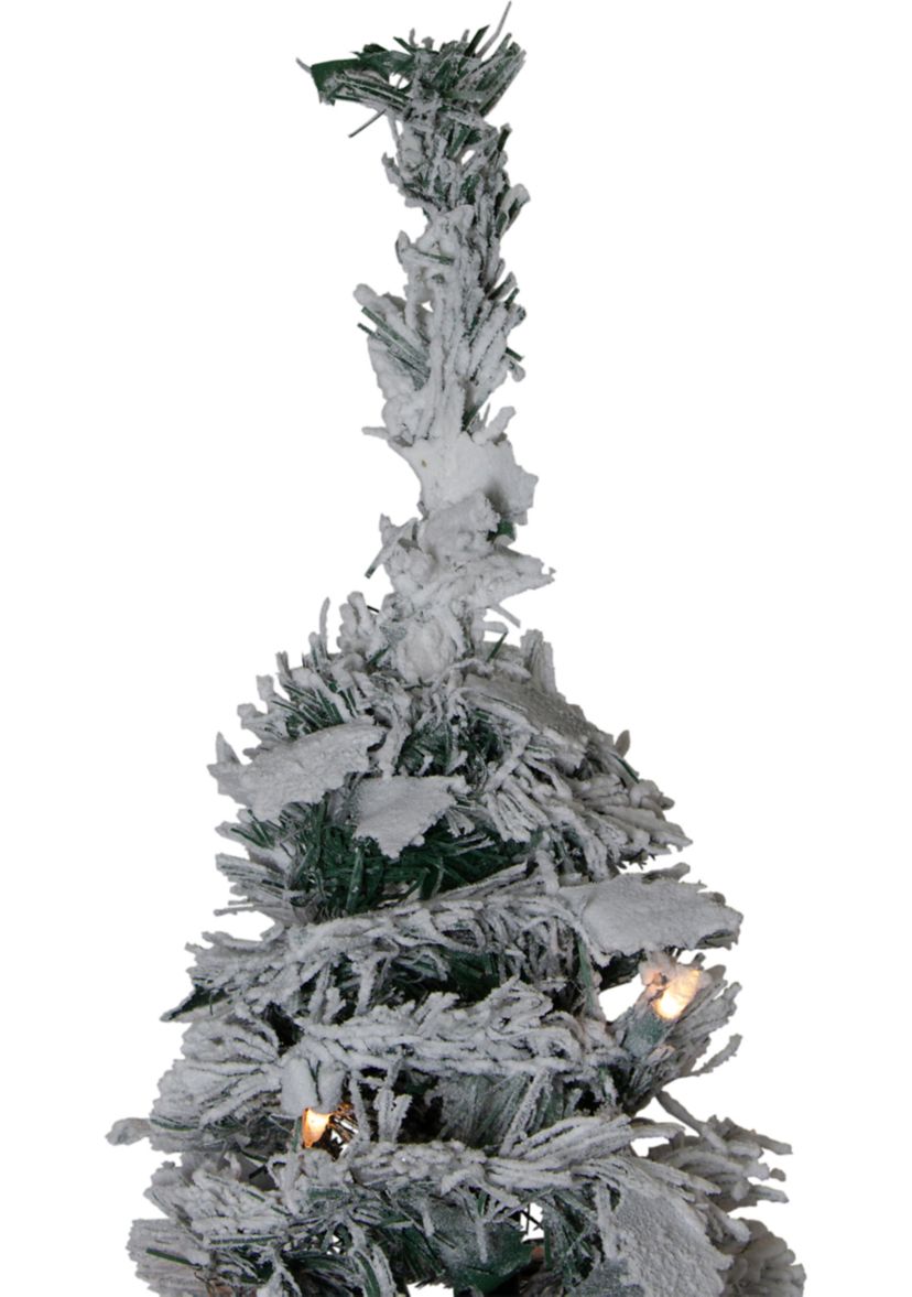 6 Pre-Lit Flocked Pre-Decorated Pop-Up Artificial Christmas Tree