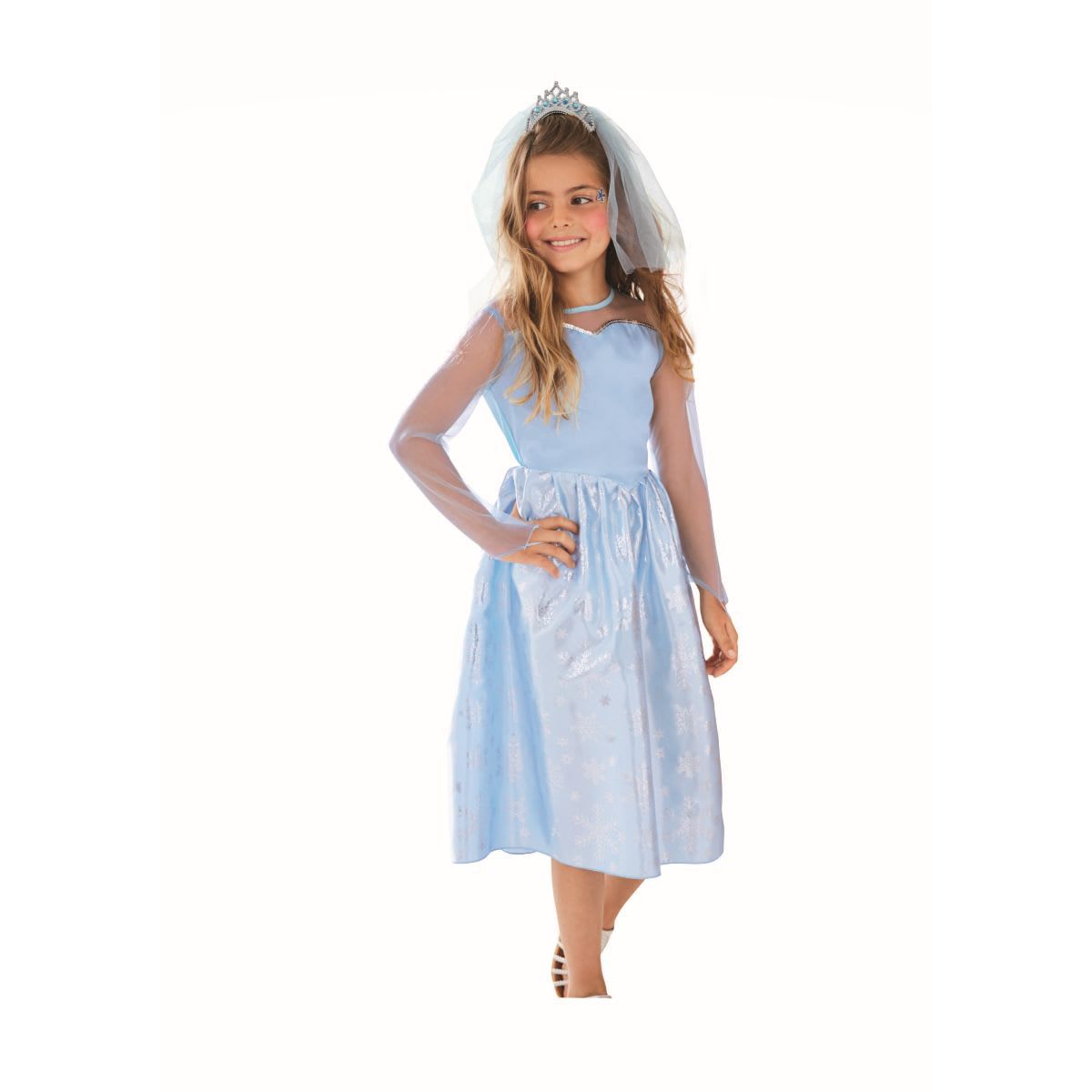 Blue and Silver Ice Princess Girl Child Halloween Costume - Large