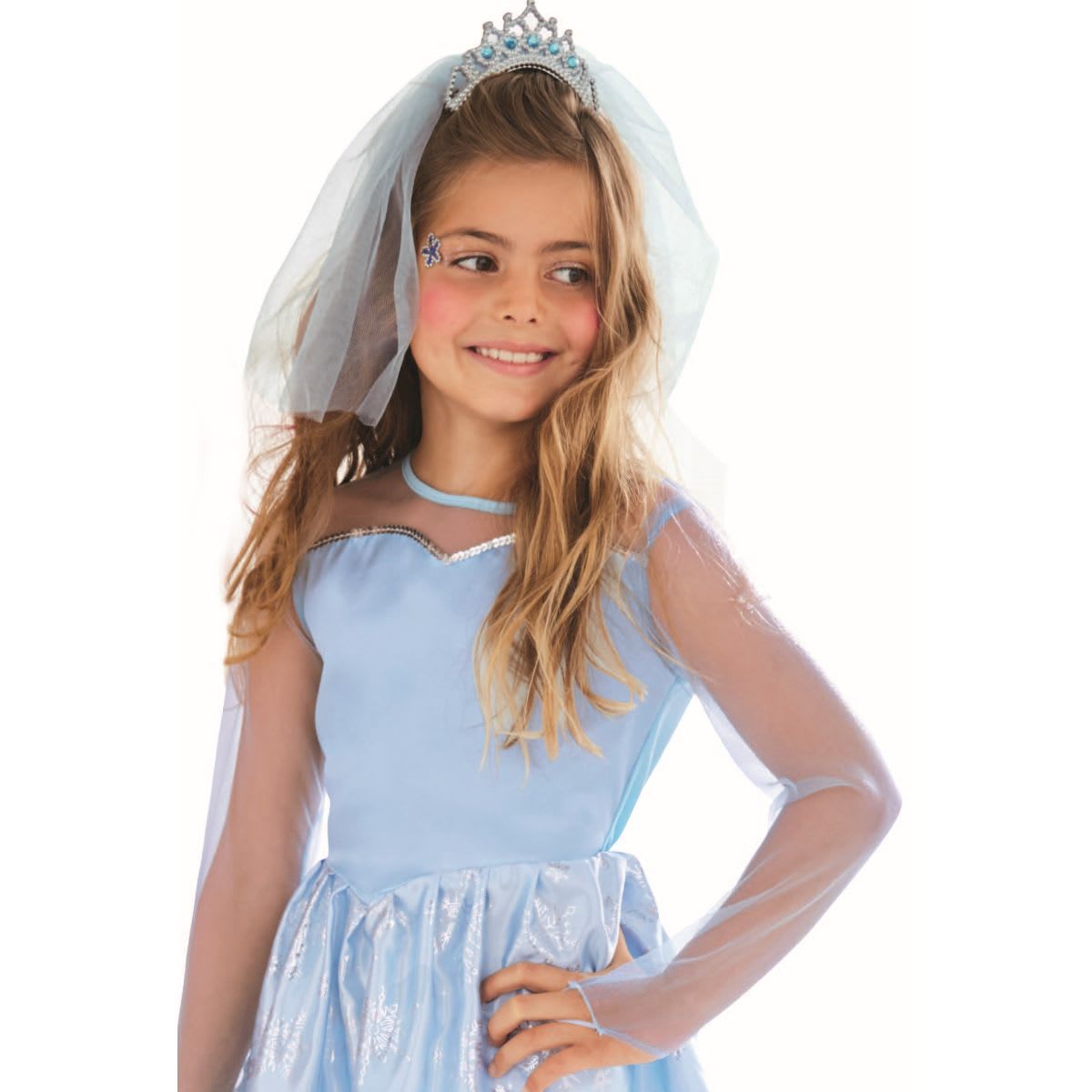 Blue and Silver Ice Princess Girl Child Halloween Costume - Large