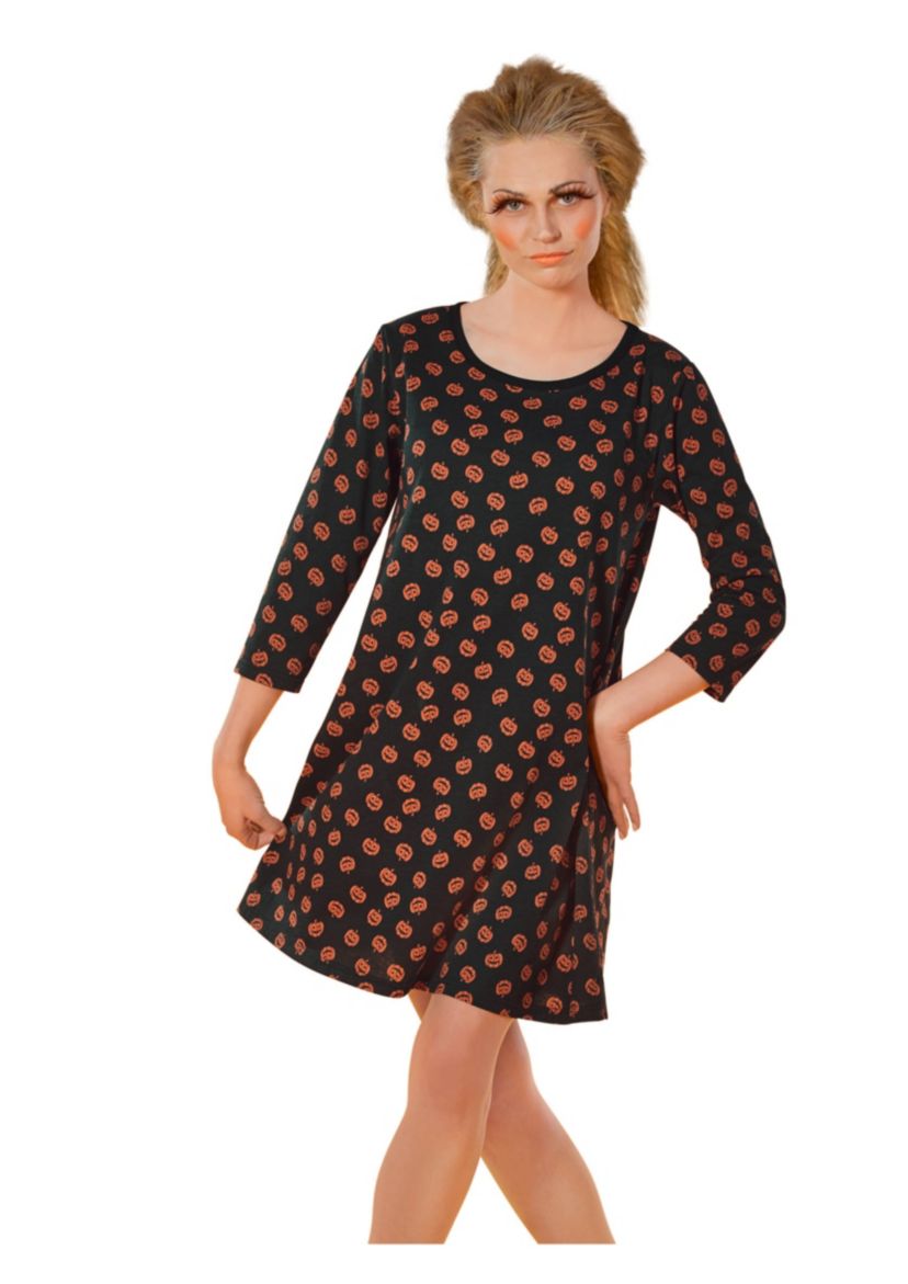 Black and Orange Pumpkin Women Adult Halloween Costume - Small